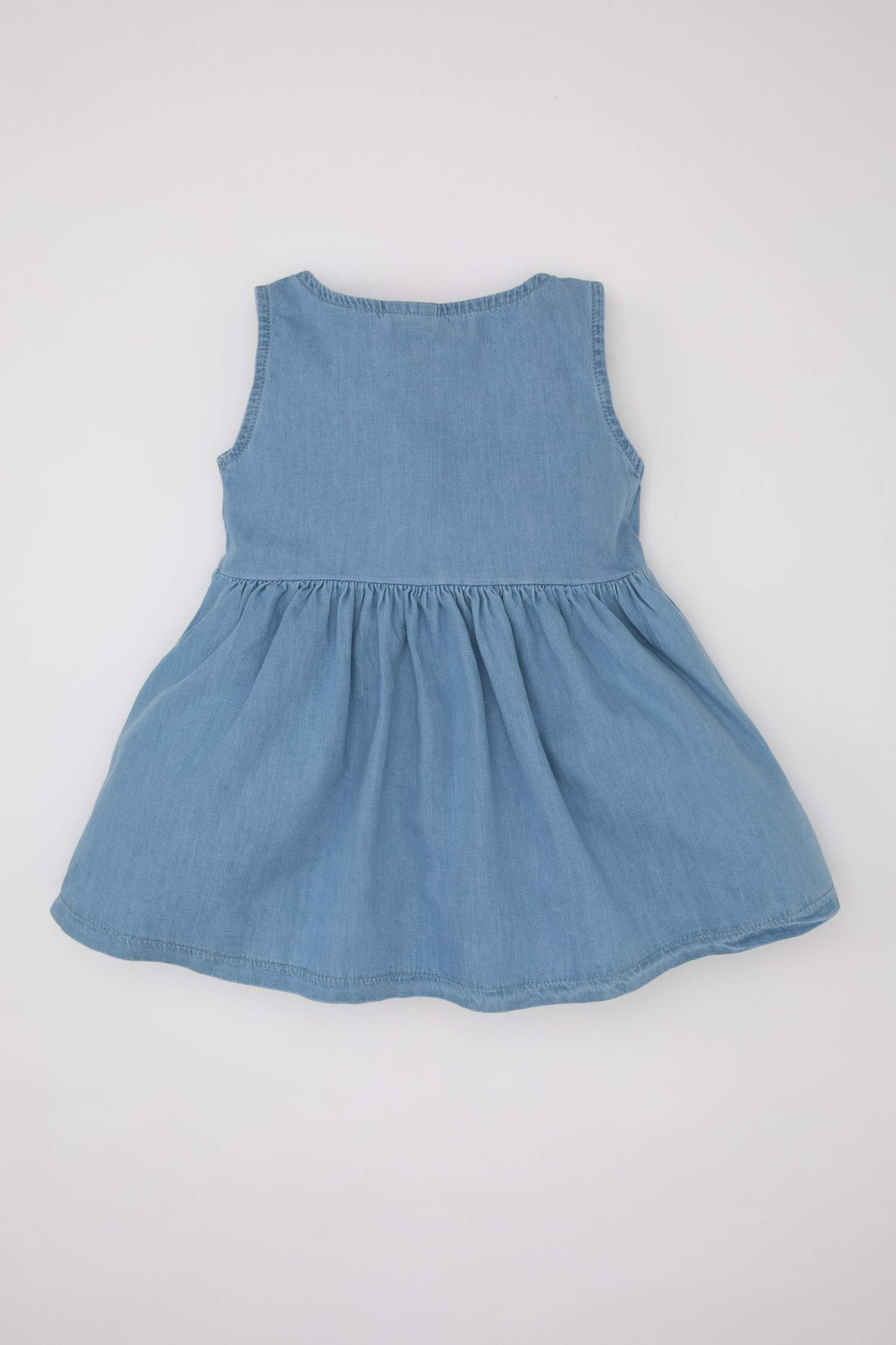 فستان جينز بناتي قصة عادية بدون ردن