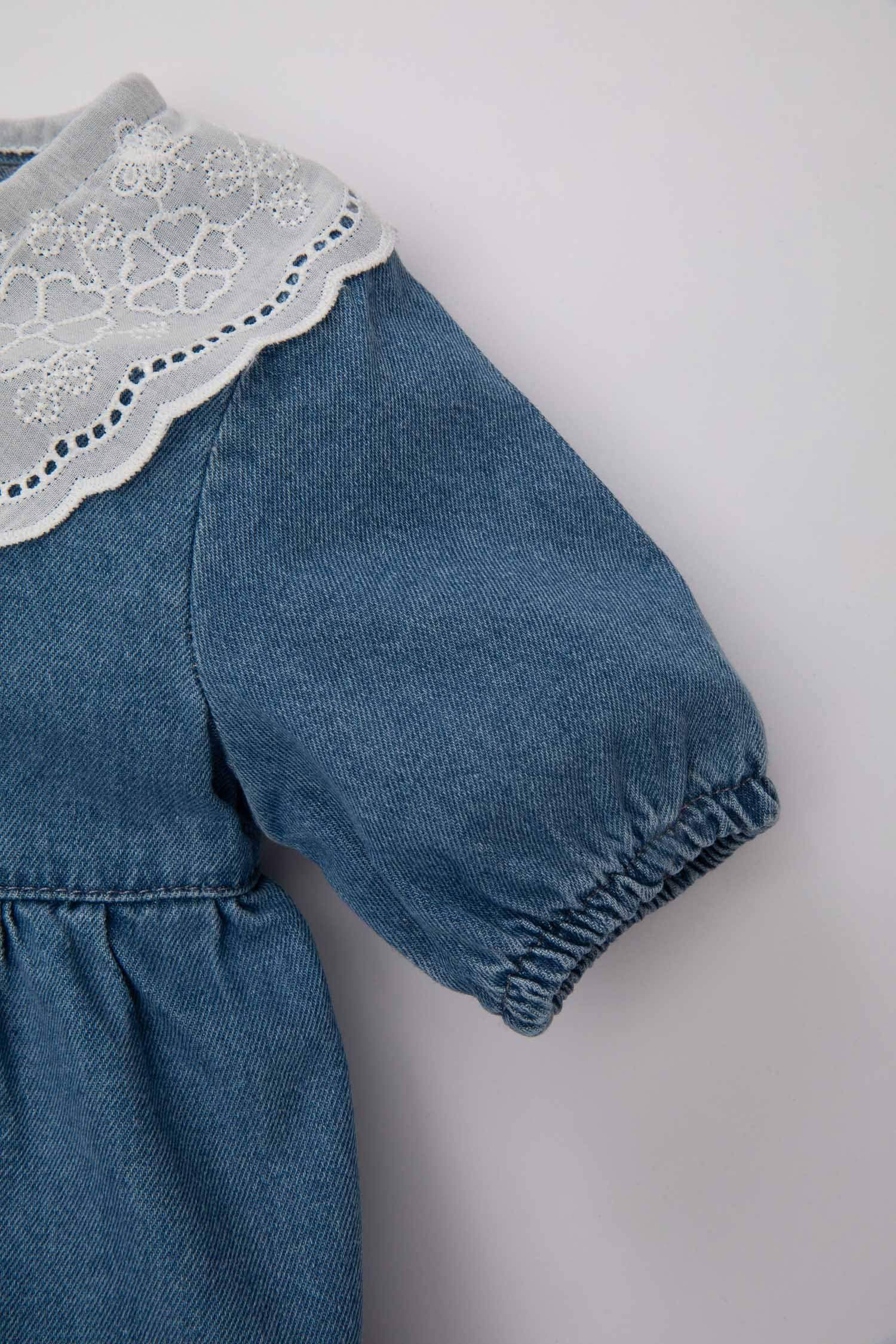 Baby Girl Short Sleeve Denim Dress