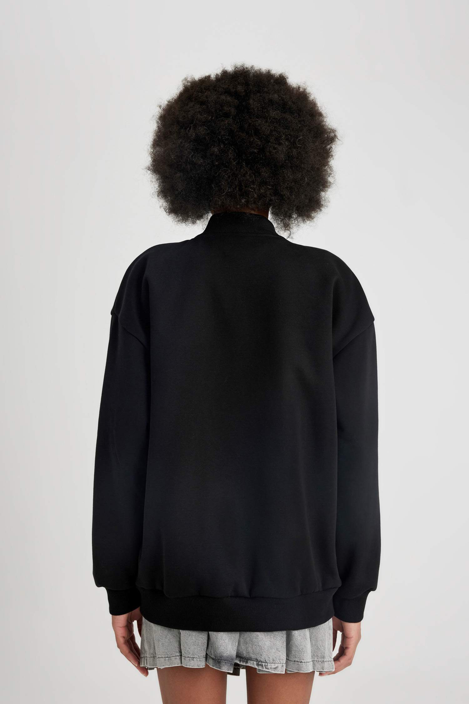 College Collar Basic Thick Bomber Jacket