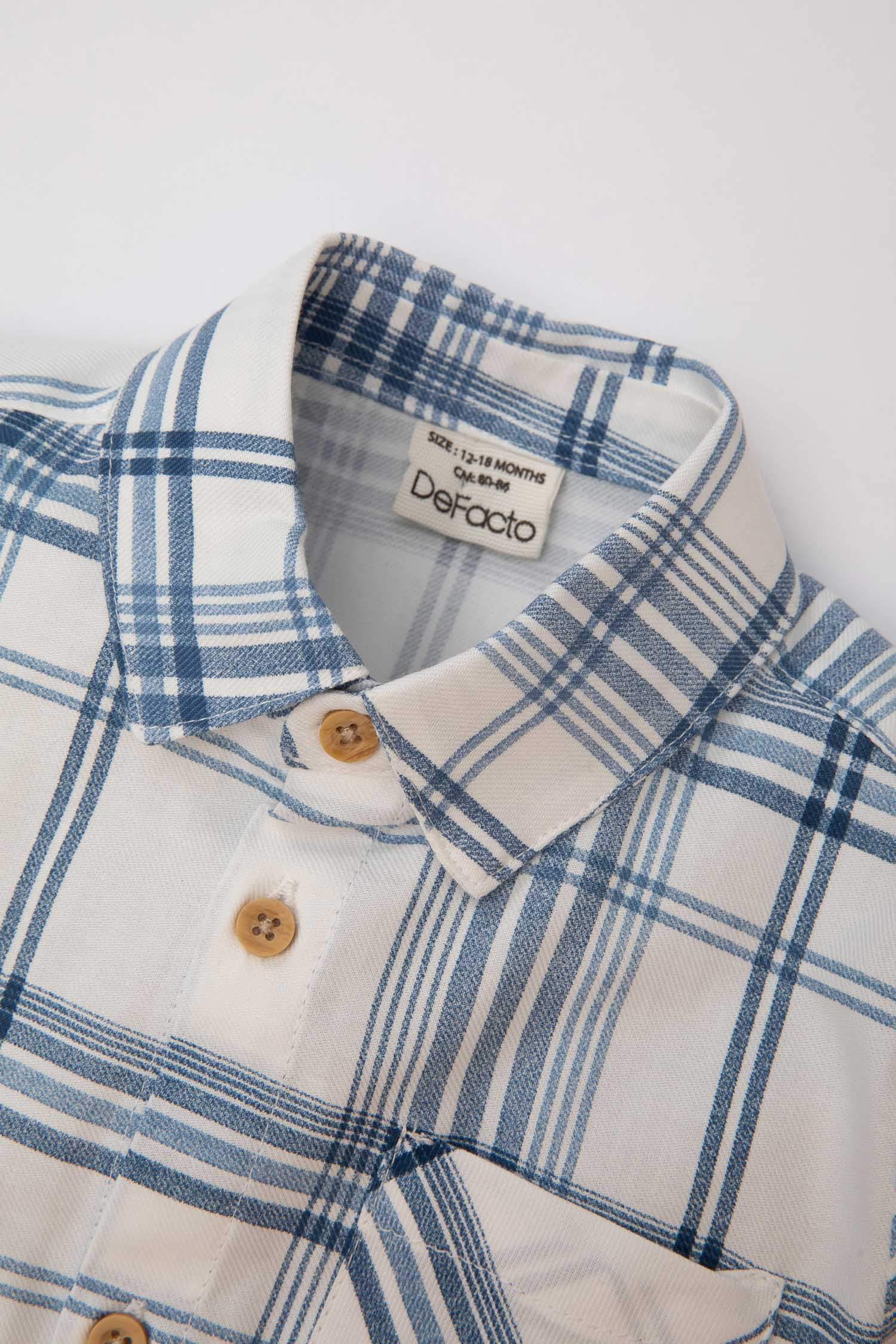 Erkek Bebek Kareli Twill Gömlek Pantolon 2'li Takım