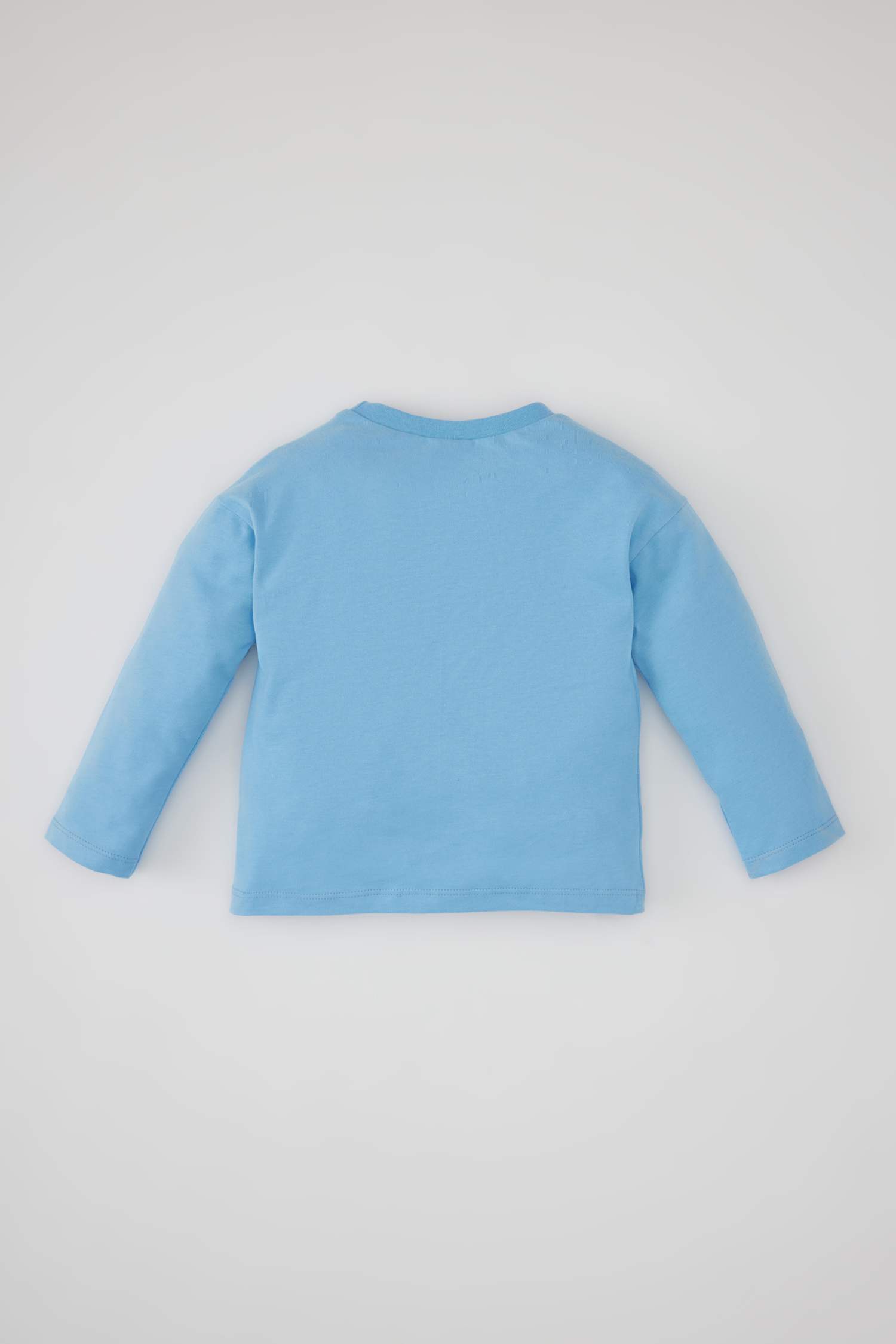 Erkek Bebek Bisiklet Yaka Kaplan Desenli Uzun Kollu Tişört