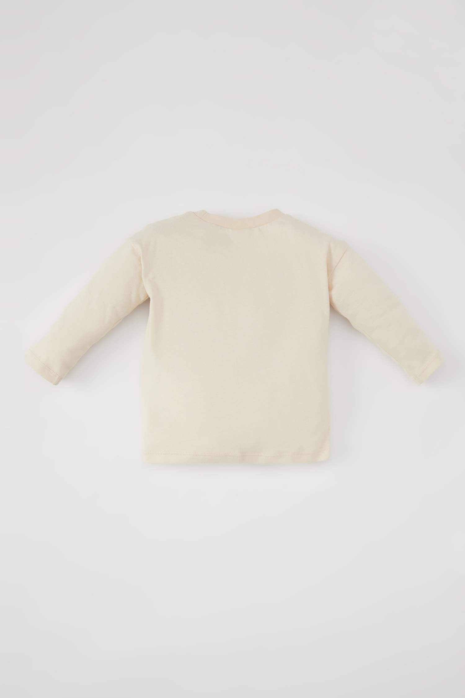 تيشيرت بيبي اولادي بطبعة شعار قصة عادية بياقة مستديرة