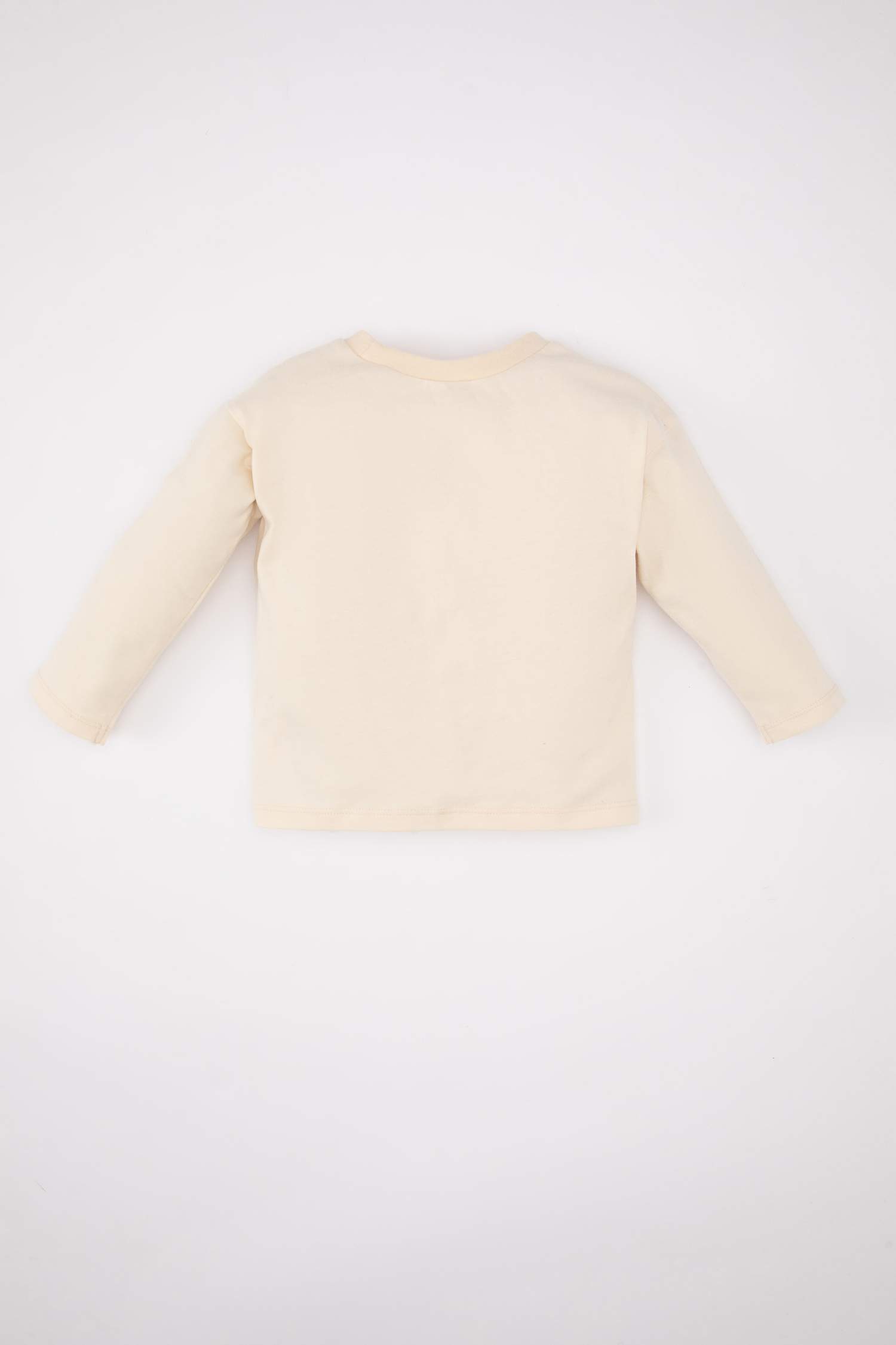 Erkek Bebek Bisiklet Yaka Hayvan Desenli Uzun Kollu Tişört