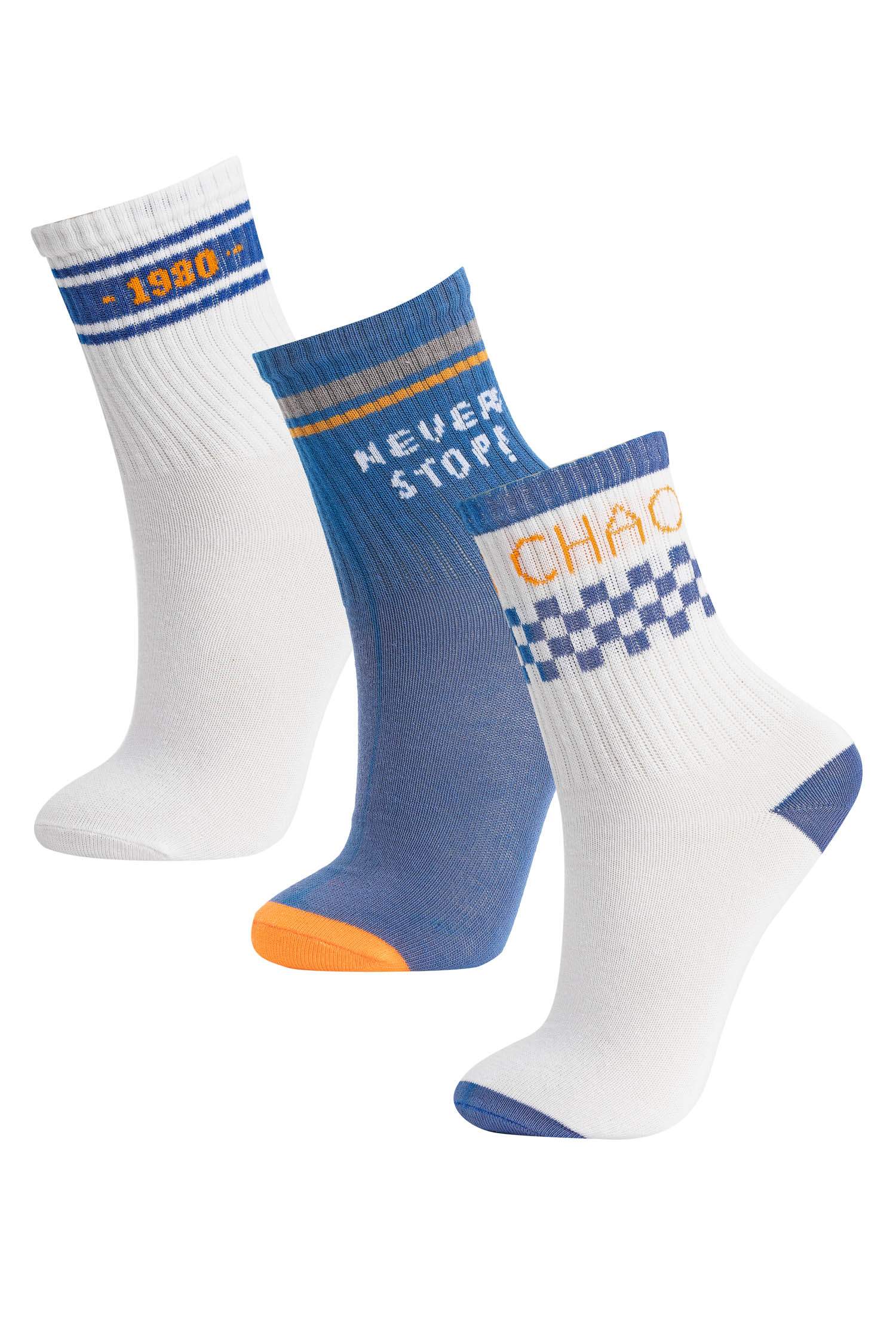 Длинные носки из хлопка для мальчиков, 3 пары