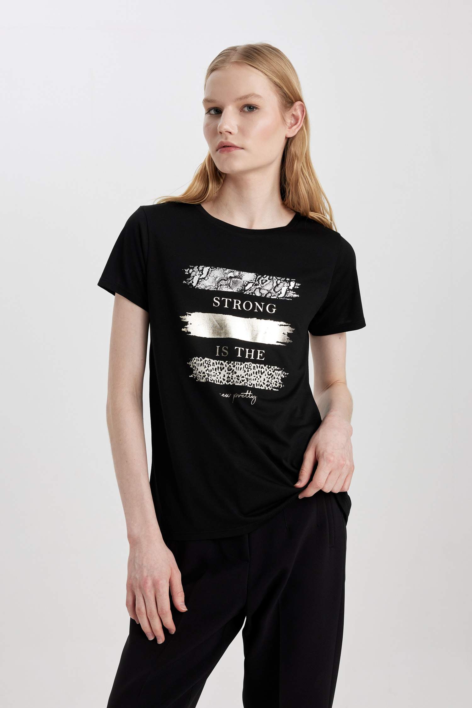 Relax Fit Crew Neck Printed Short Sleeve T-Shirt