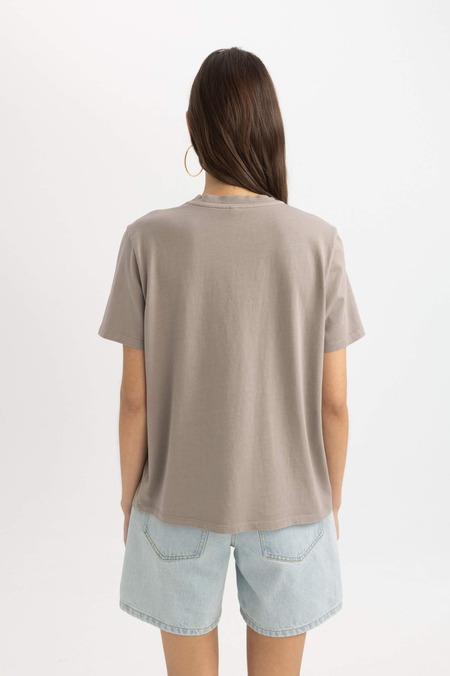 Regular Fit Crew Neck Slogan Short Sleeve T-Shirt