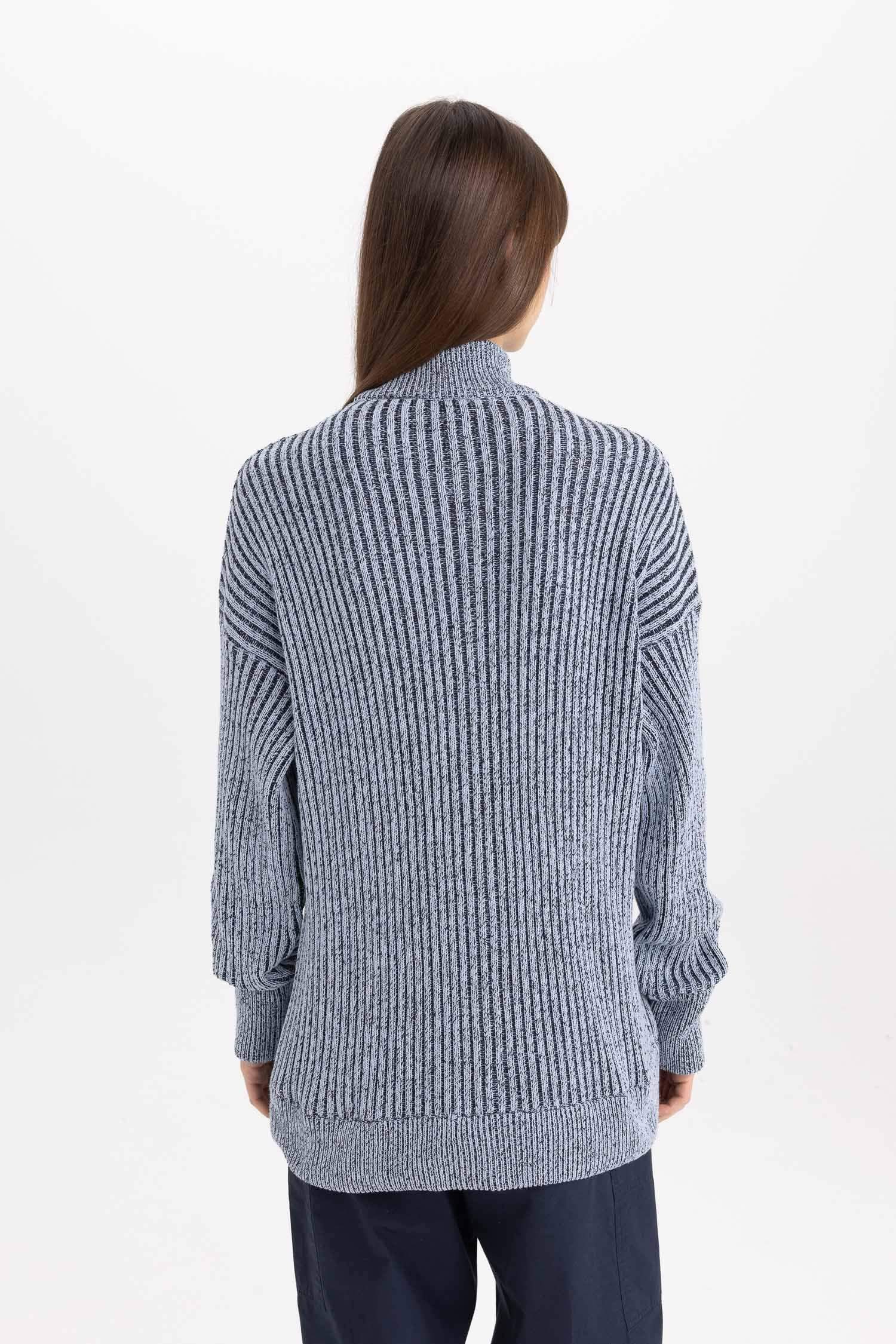 Regular Fit Half Turtleneck Cardigan