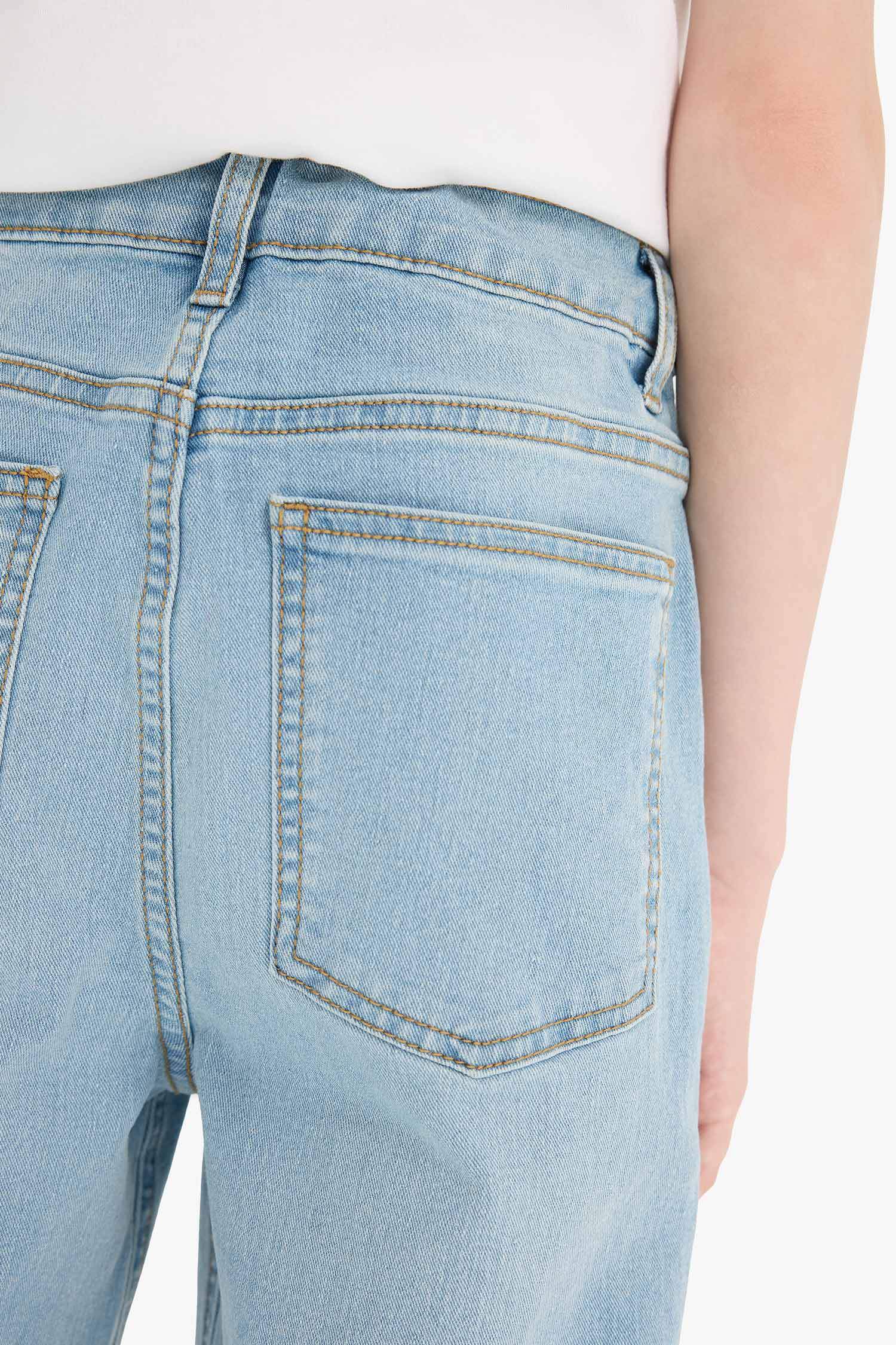 Erkek Çocuk Straight Fit Düz Paça Cepli Basic Düz Jean Pantolon