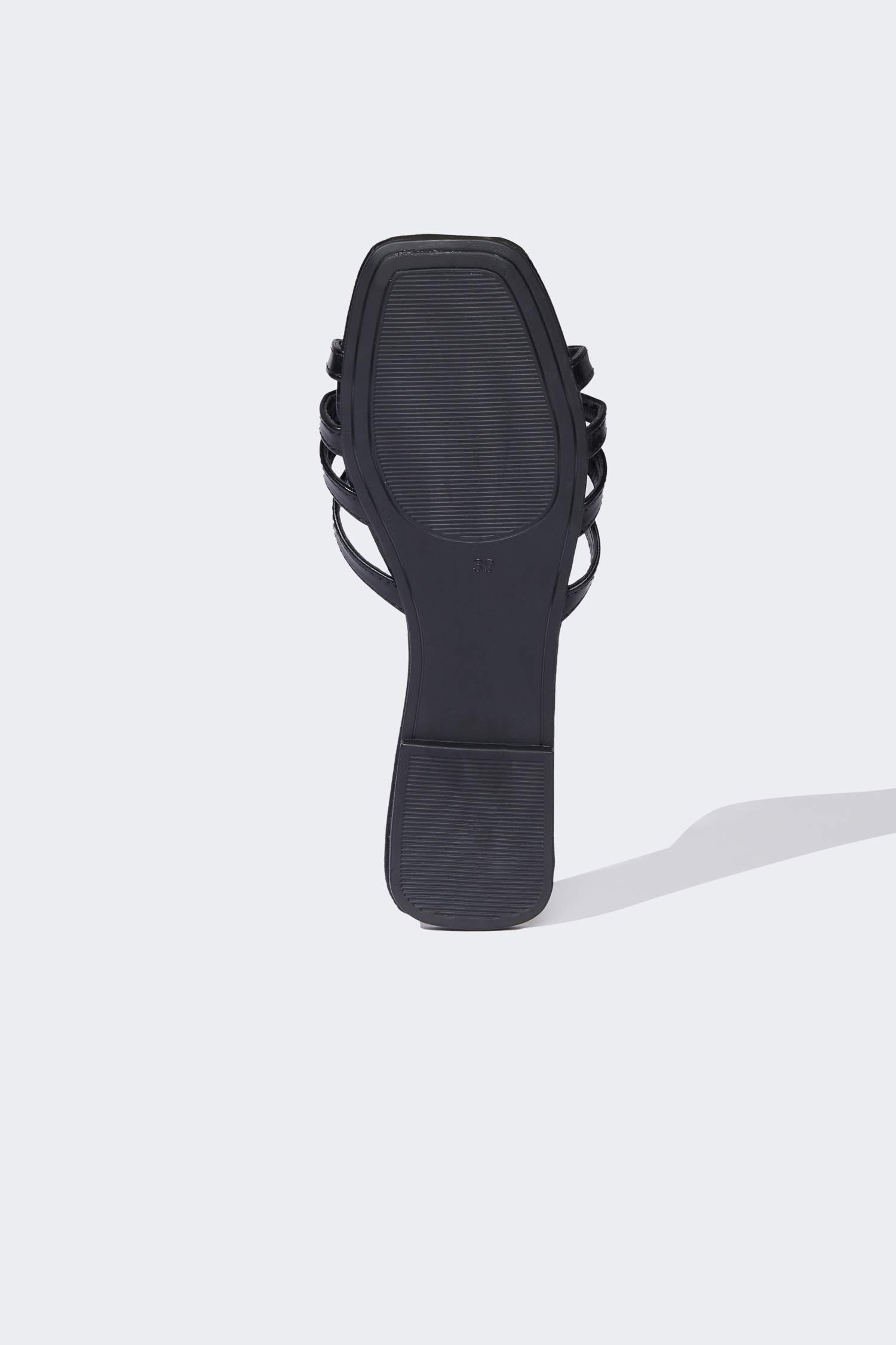 Woman Flat Sole Slip On Faux Leather Slippers