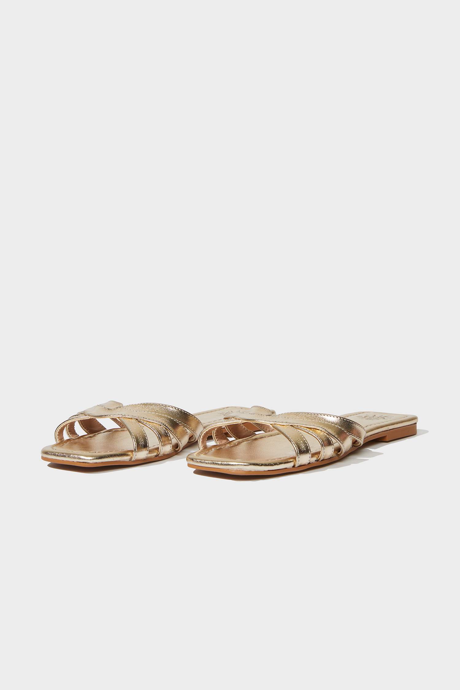 Woman Flat Sole Slip On Faux Leather Slippers