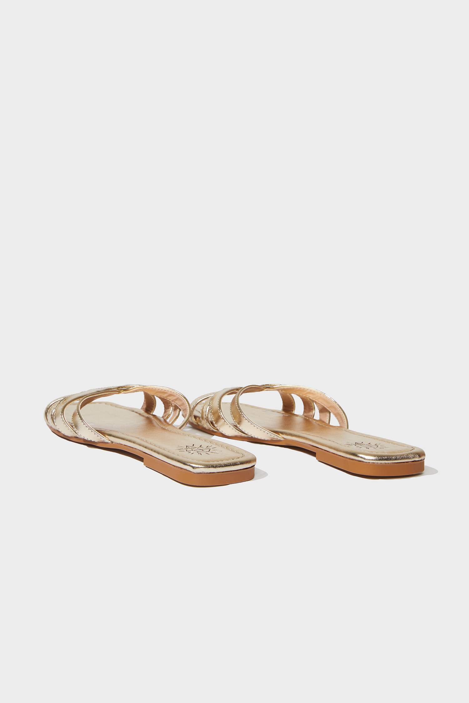 Woman Flat Sole Slip On Faux Leather Slippers