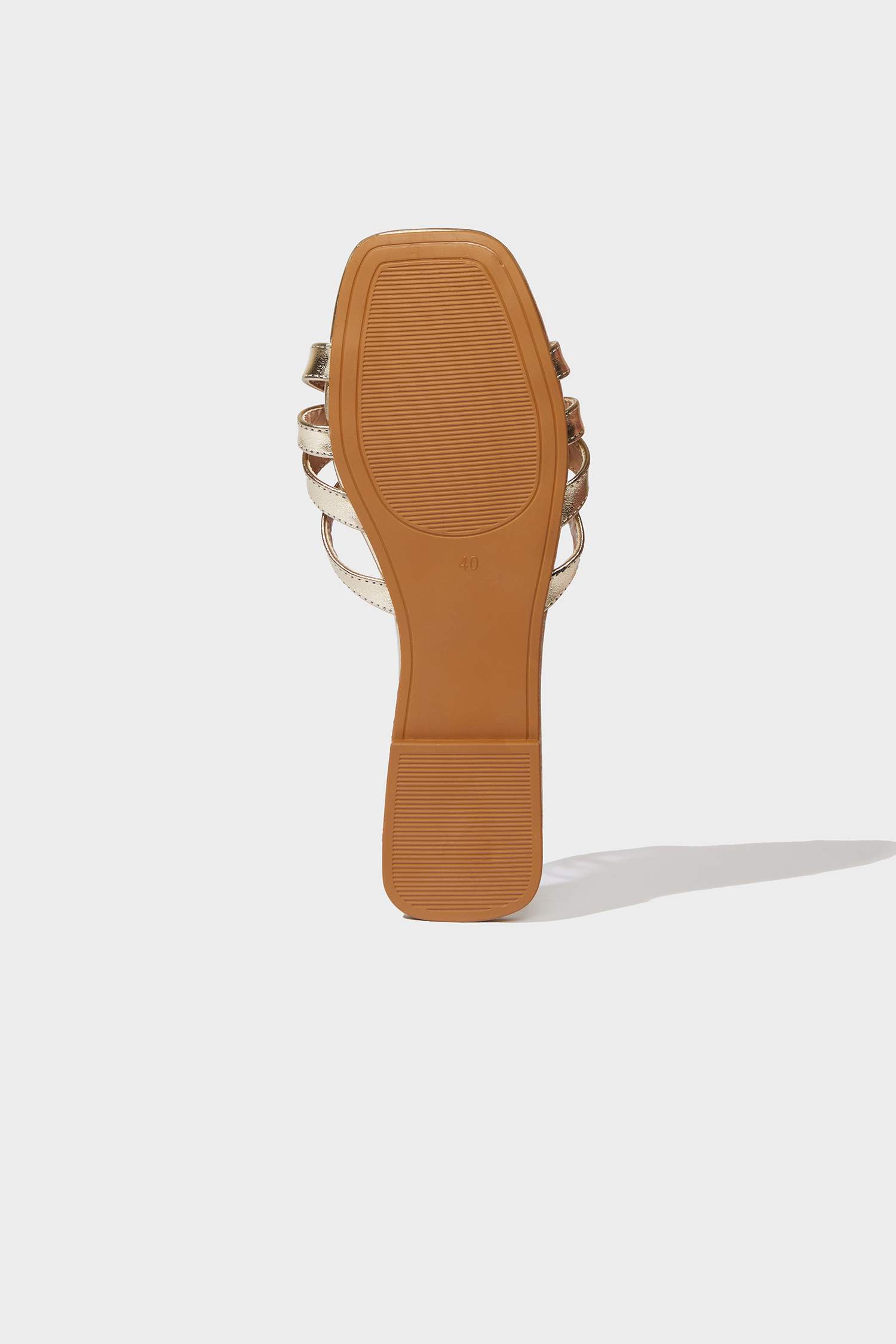 Woman Flat Sole Slip On Faux Leather Slippers