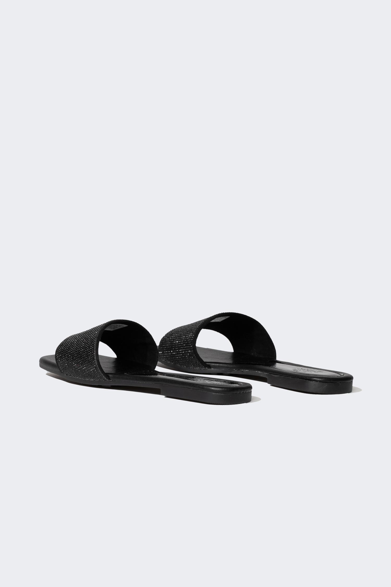 Black Woman Woman Flat Sole Single Strap Slippers 3104882 | DeFacto
