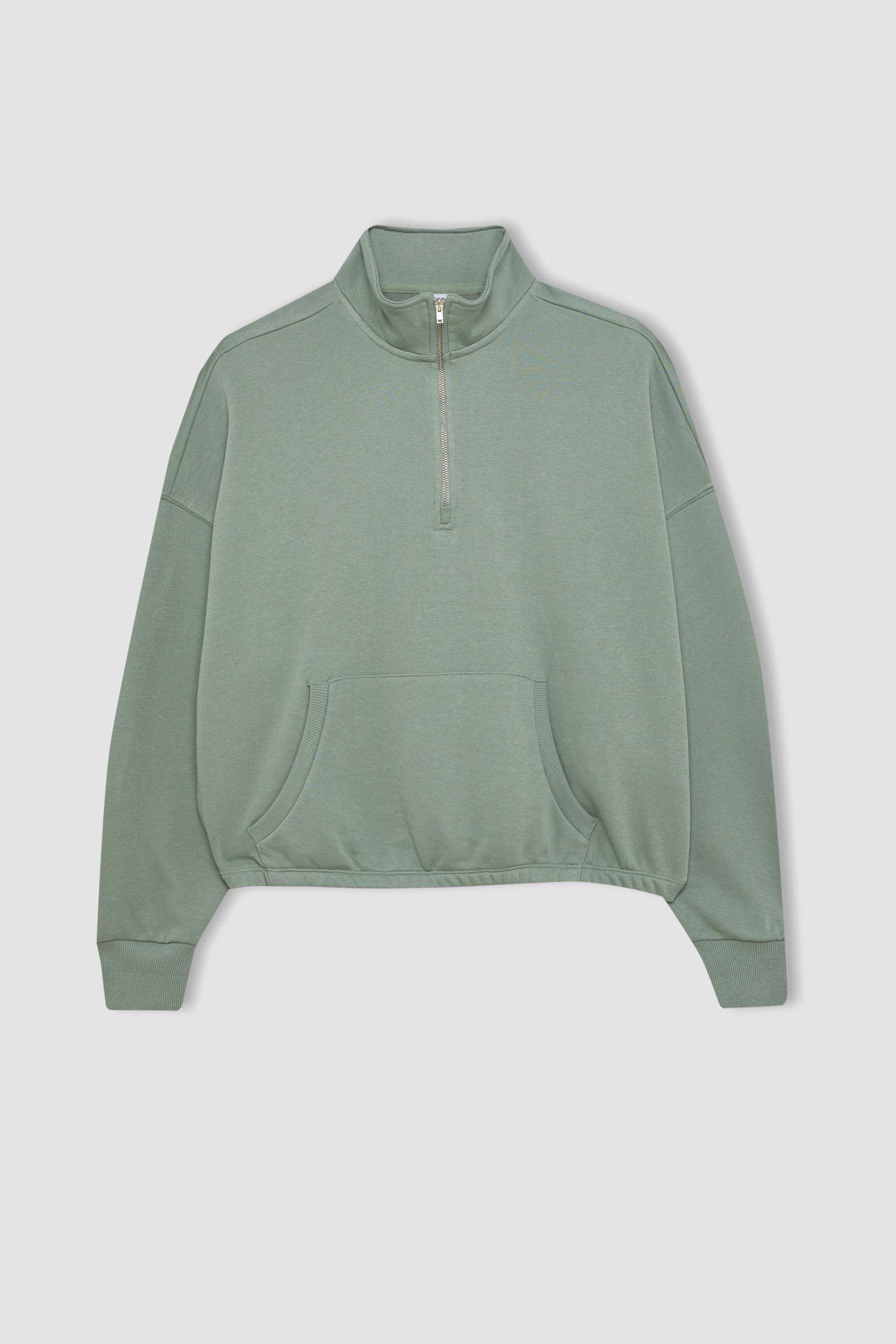 كروب توب رياضي بياخة عالية بنصف سحاب من DeFactoFit