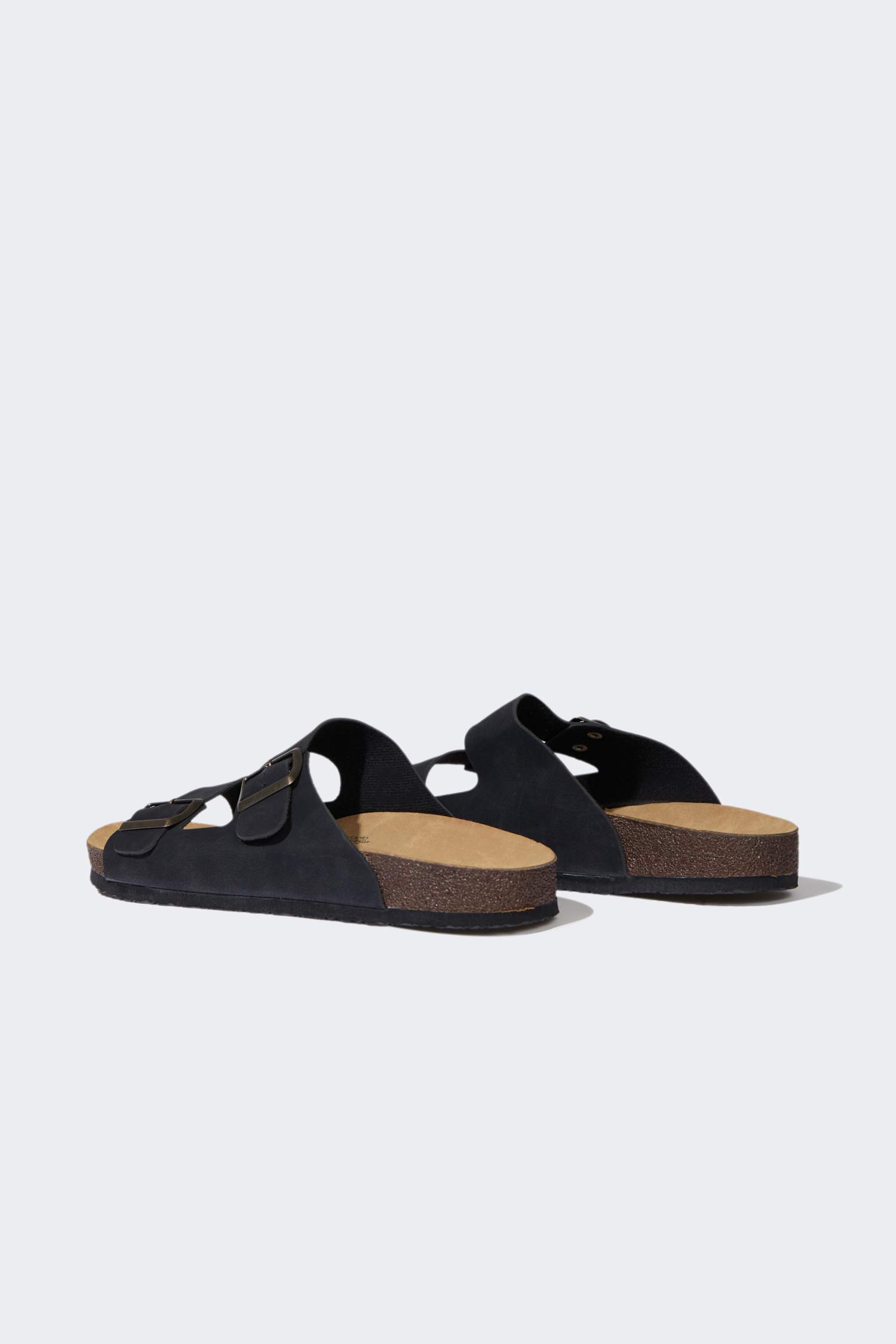 Erkek Düz Taban Çift Bantlı Suni Deri Terlik