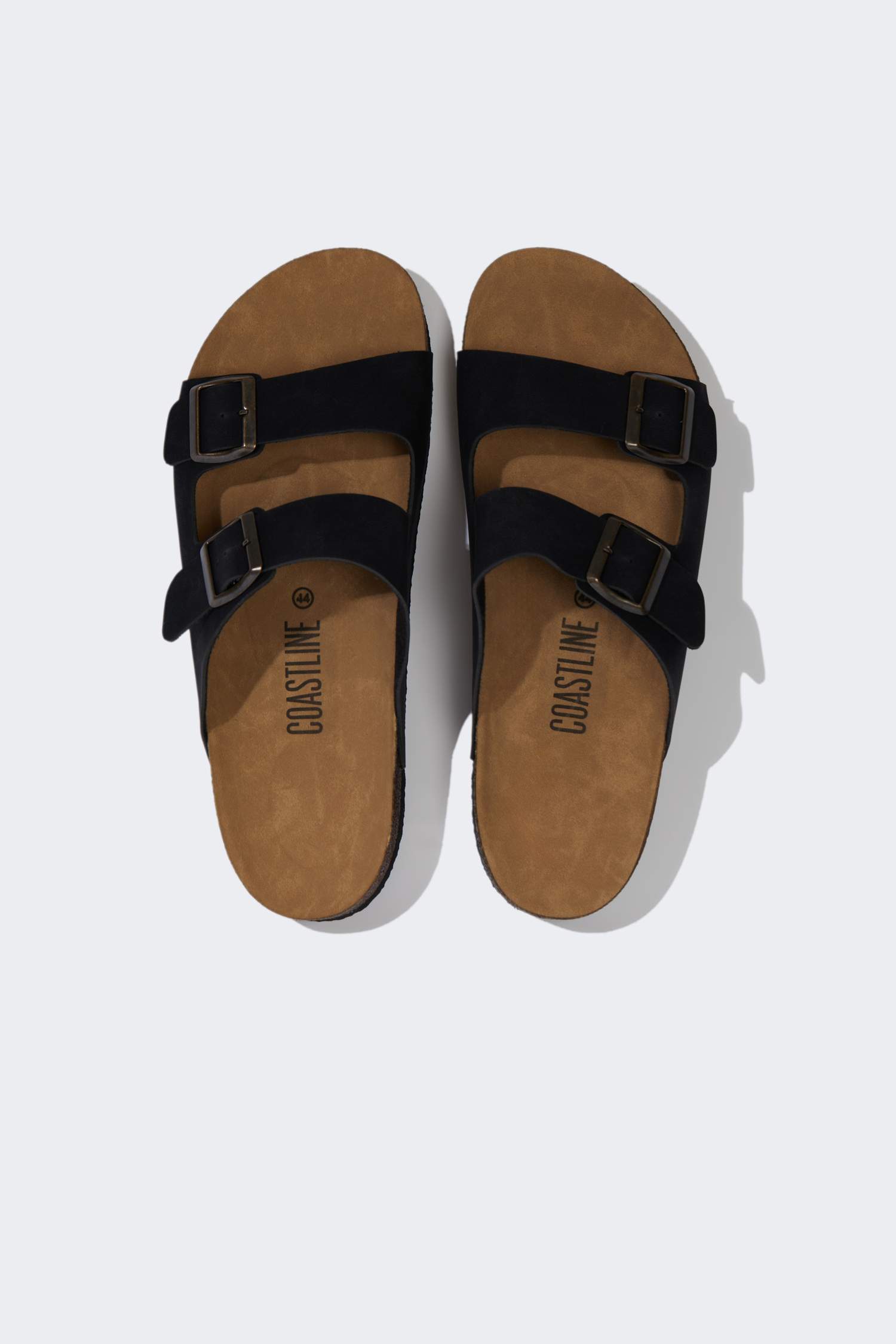 Erkek Düz Taban Çift Bantlı Suni Deri Terlik