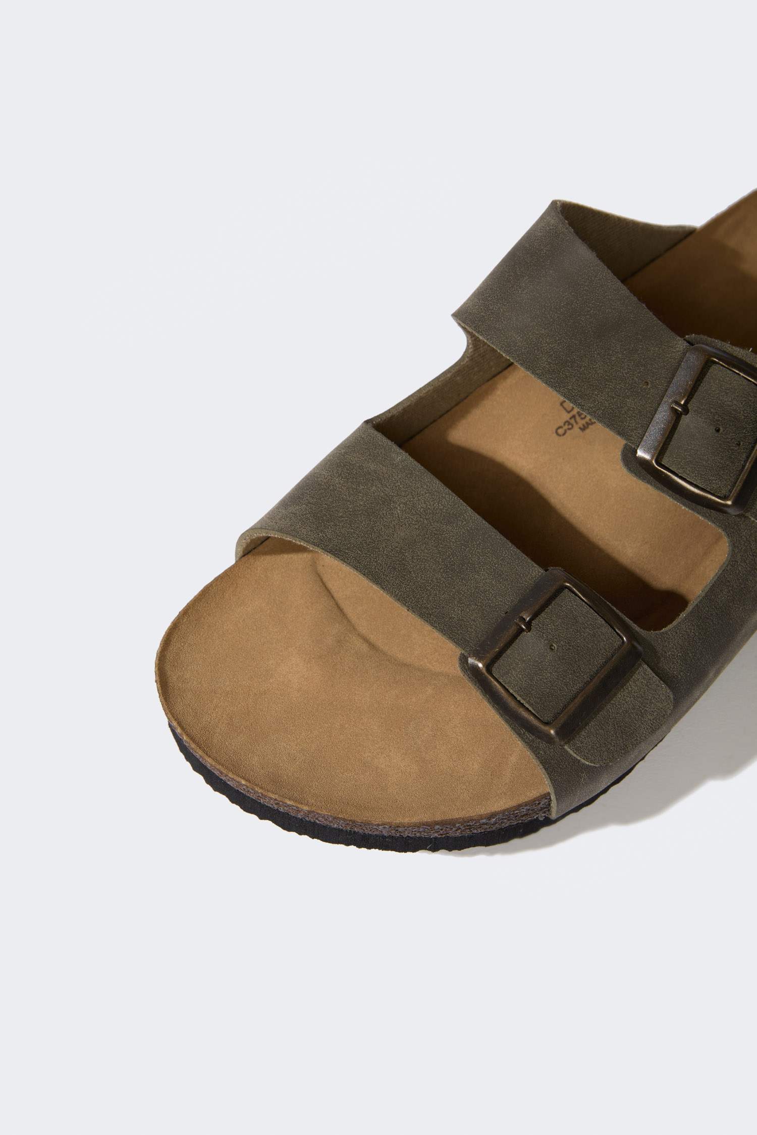 Erkek Düz Taban Çift Bantlı Suni Deri Terlik