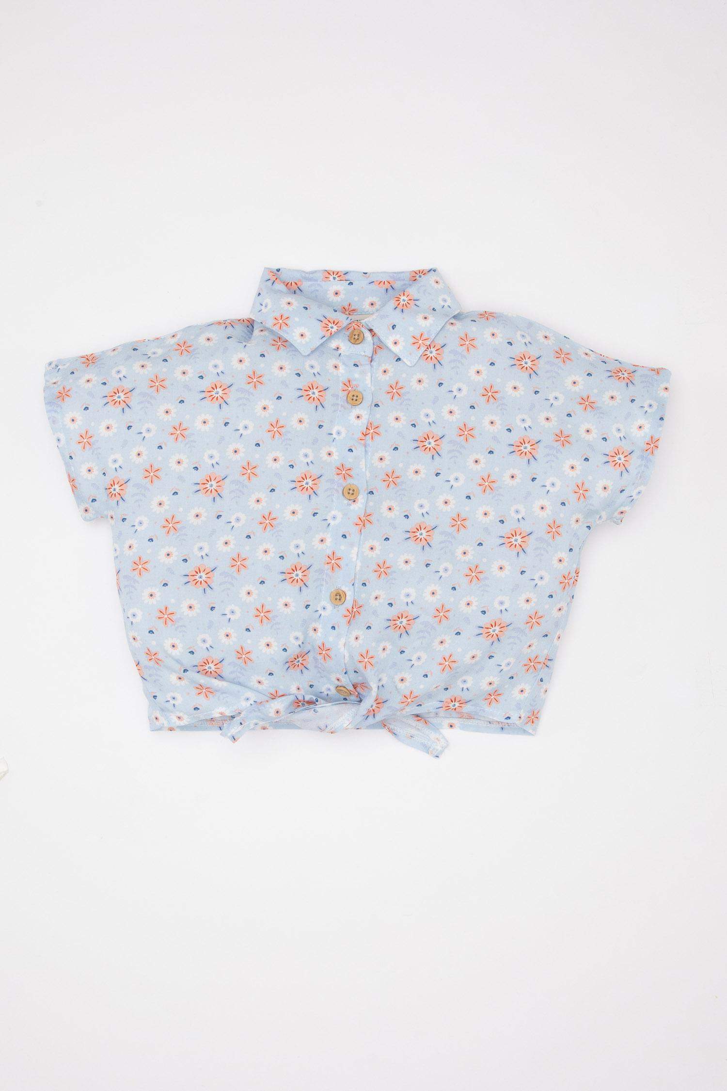 Baby Girl Patterned Short Sleeve Shirt