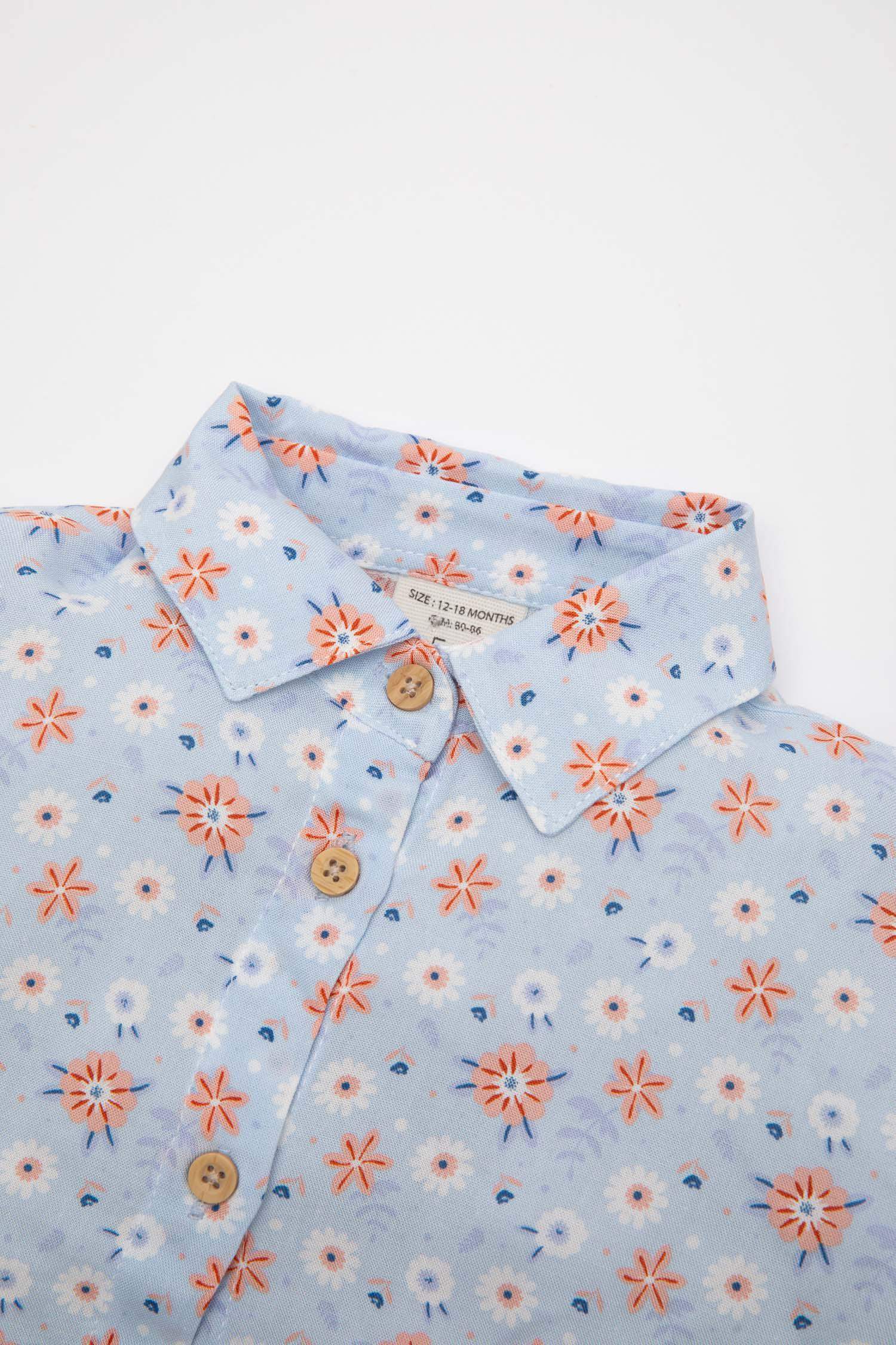 Baby Girl Patterned Short Sleeve Shirt