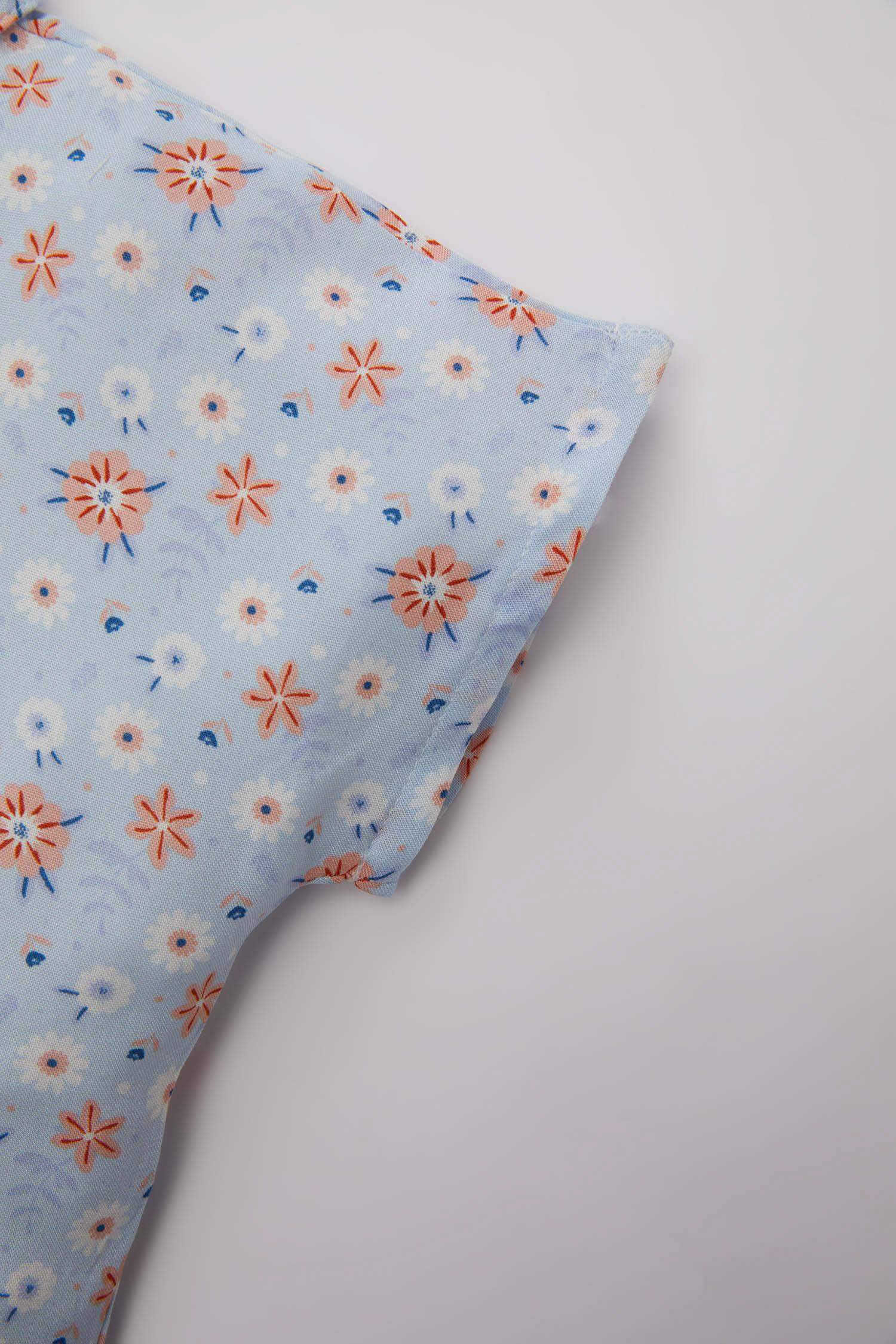 Baby Girl Patterned Short Sleeve Shirt