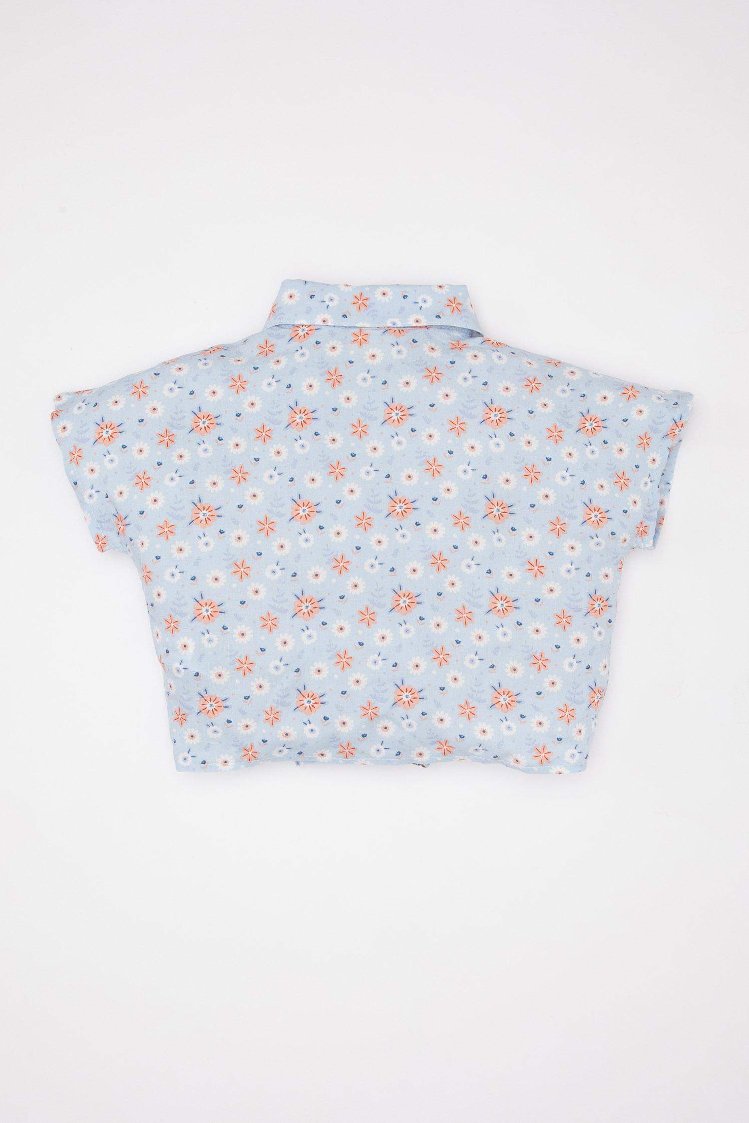 Baby Girl Patterned Short Sleeve Shirt