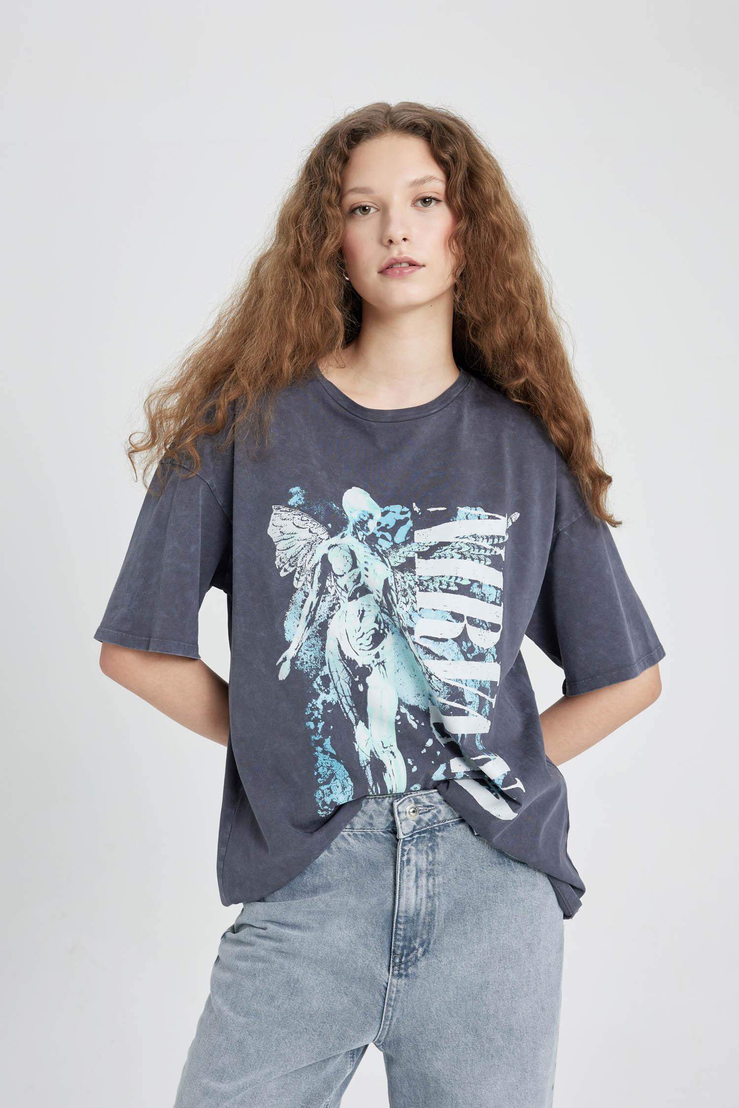 Nirvana дөңгелек жаға үлкен Қысқа жеңді футболка