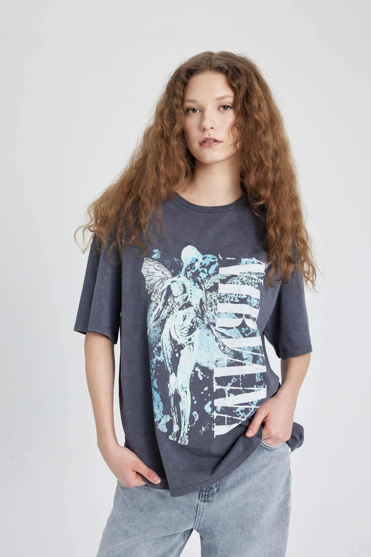 Nirvana дөңгелек жаға үлкен Қысқа жеңді футболка