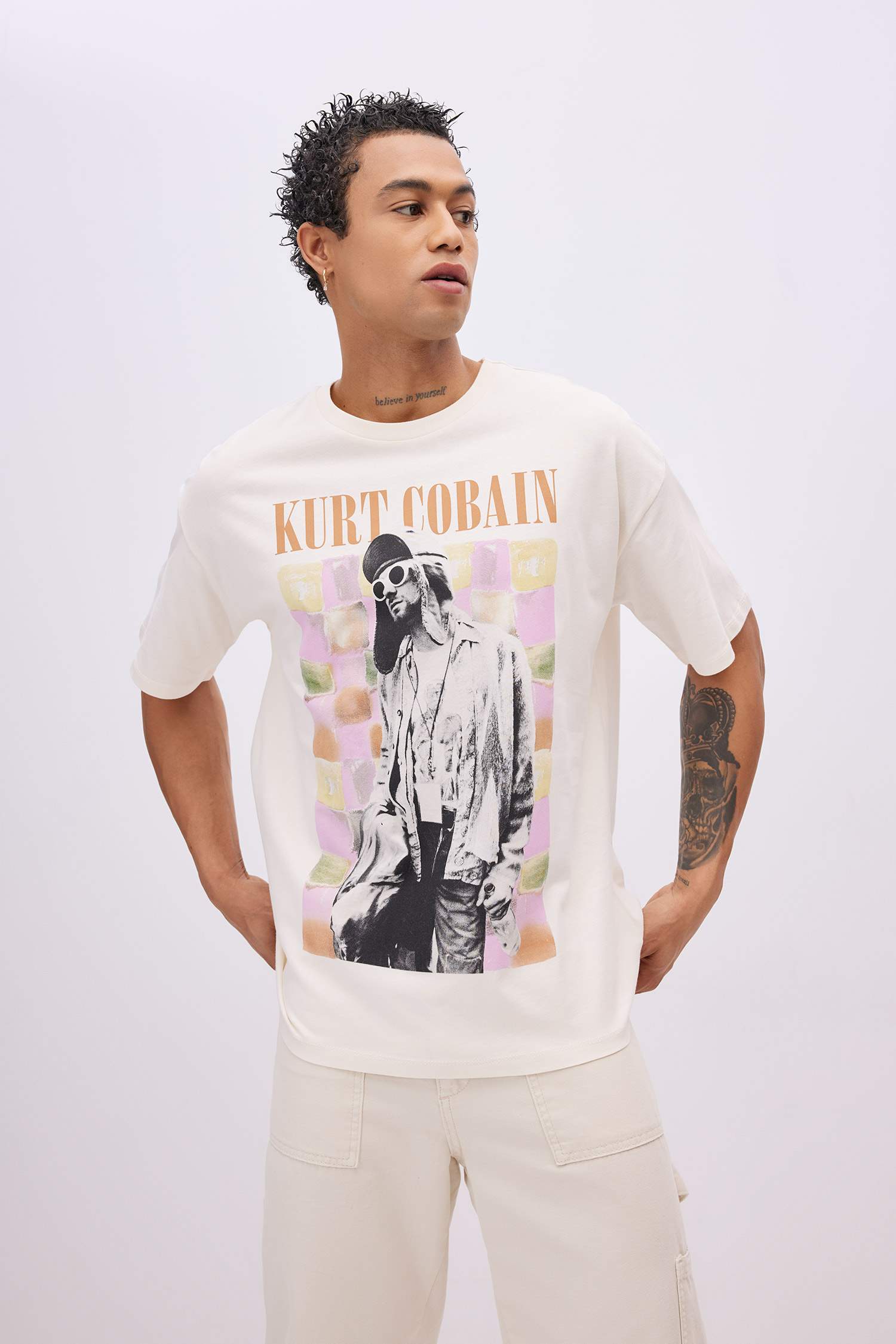 Unisex Kurt Cobain Oversize Fit Short Sleeve T-Shirt