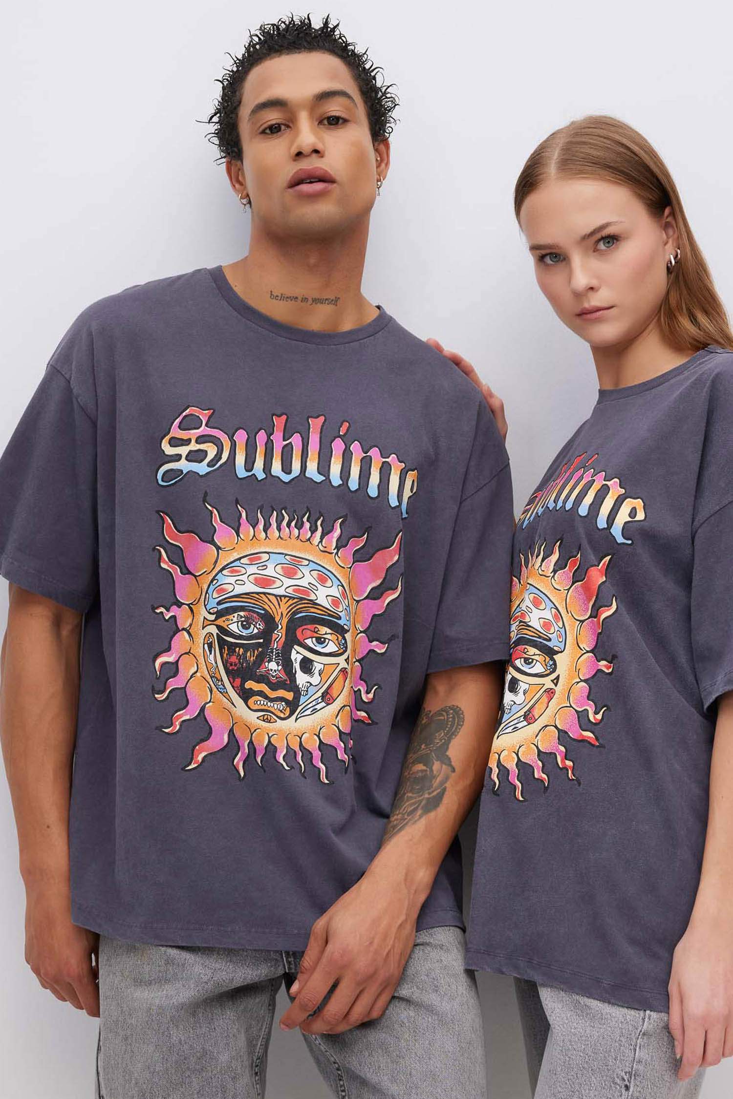 Unisex Ramones Oversize Fit Washed Effect T-Shirt