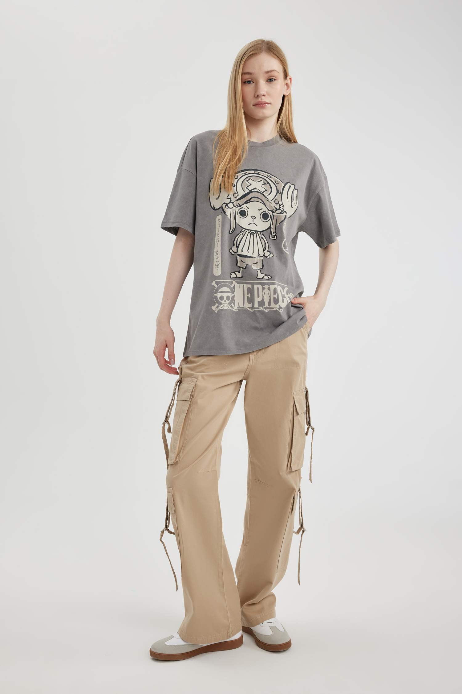 Coool One Piece Oversize Geniş Kalıp Kısa Kollu Yıkamalı Soluk Efektli Tişört