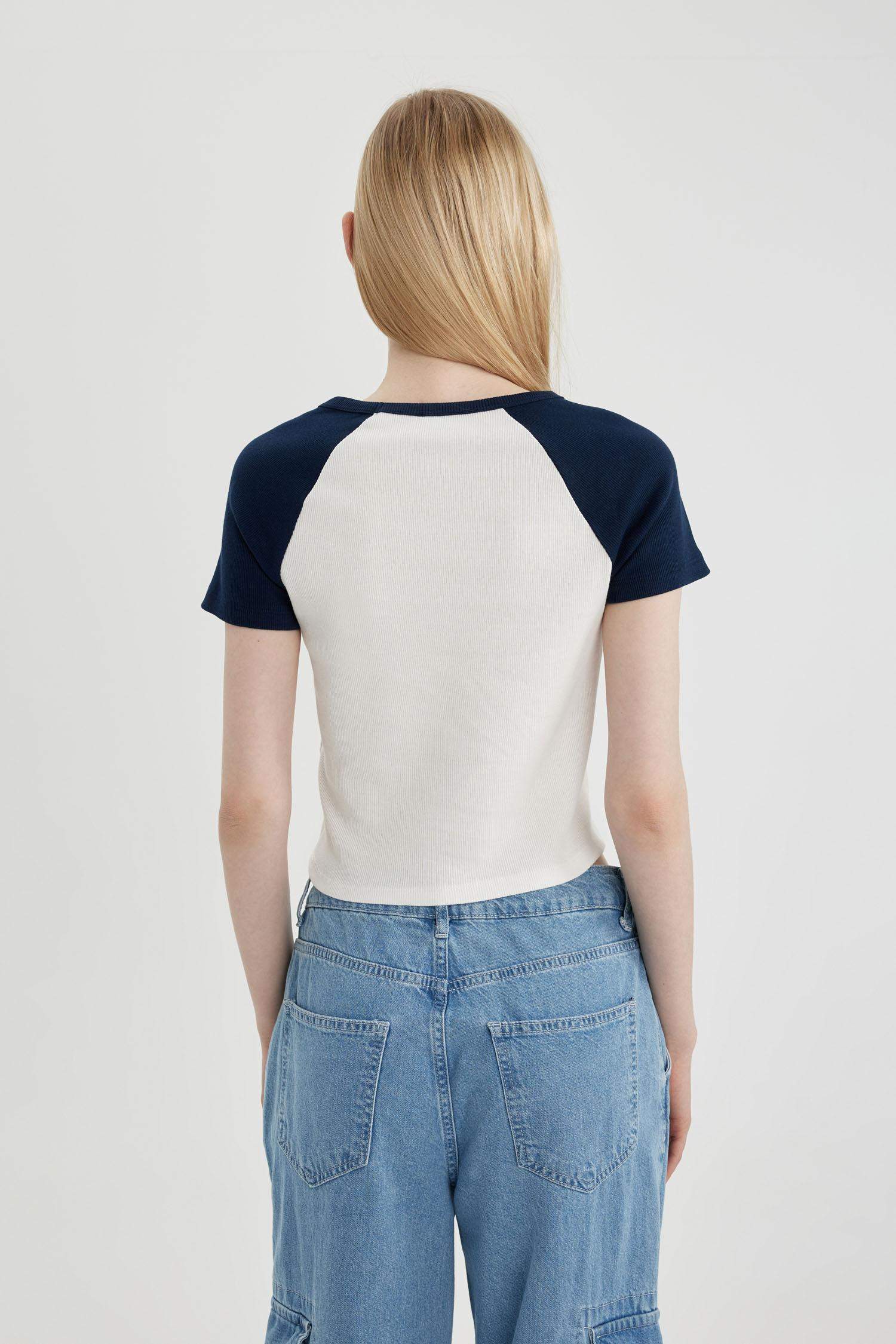 T-Shirt imprimé Disney Mickey & Minnie Col Rond à manches courtess