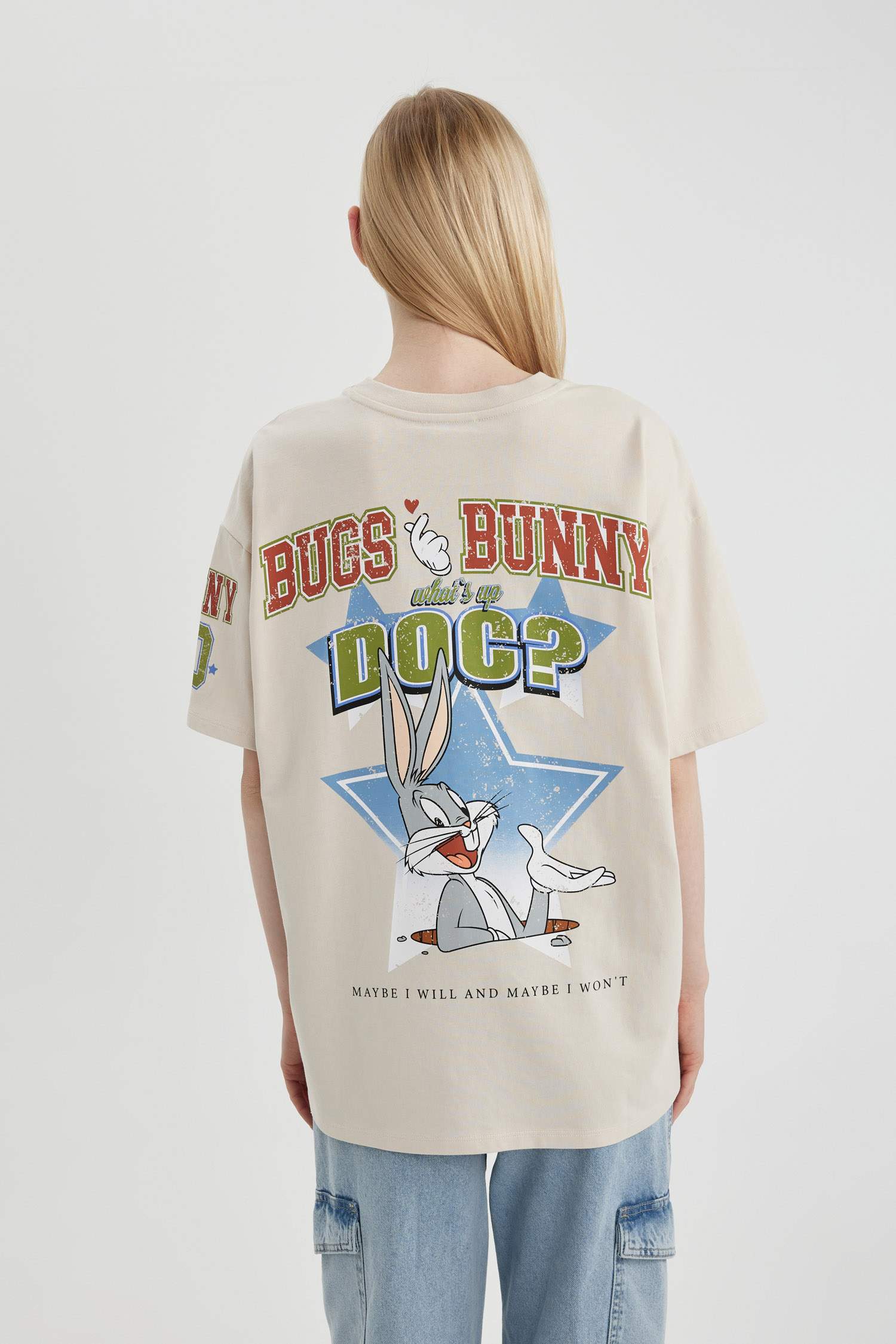 Coool Looney Tunes Лицензиялық дөңгелек жаға үлкен Қысқа жеңді футболка