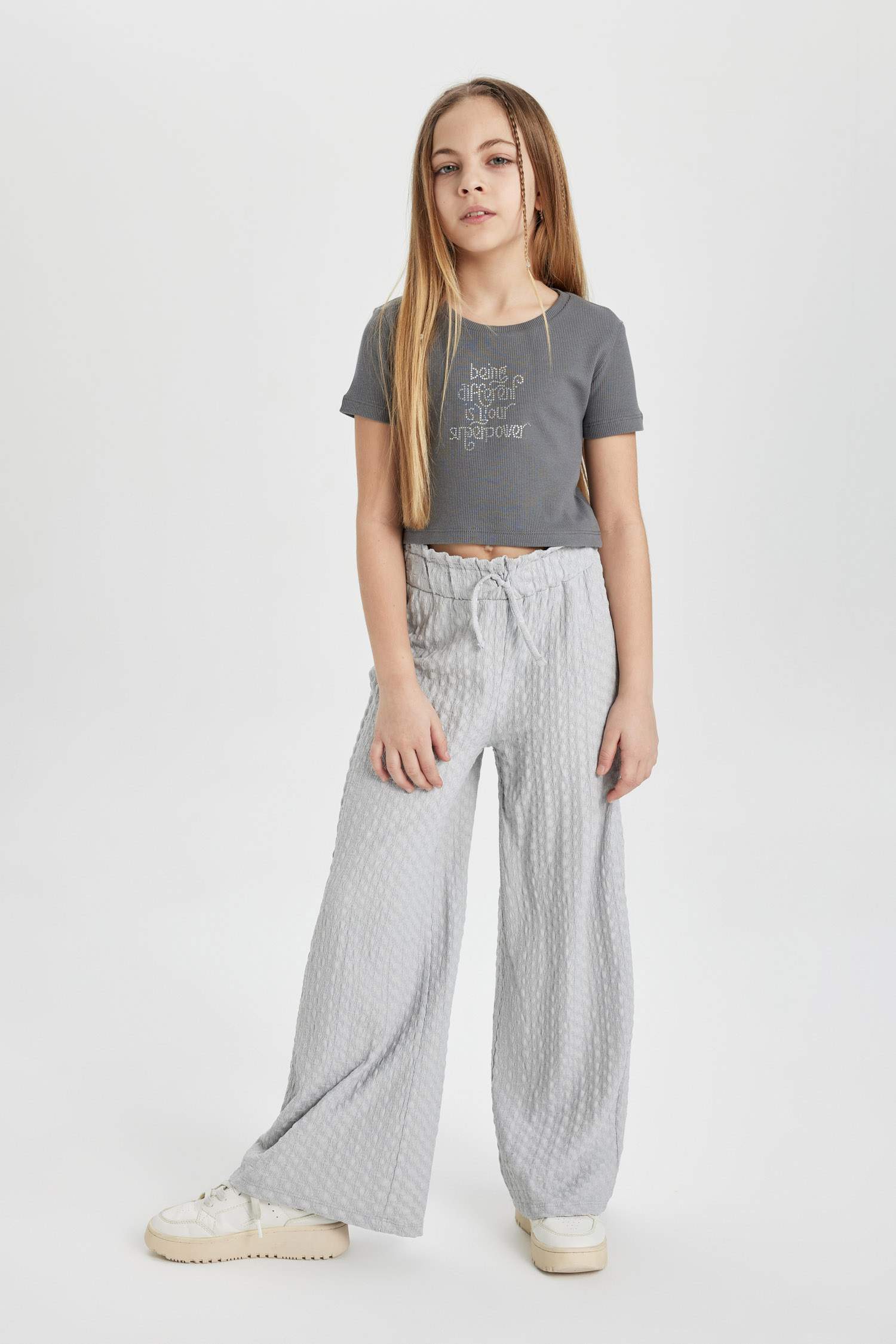 Girl Printed Short Sleeve T-Shirt Trousers 2 Piece Set