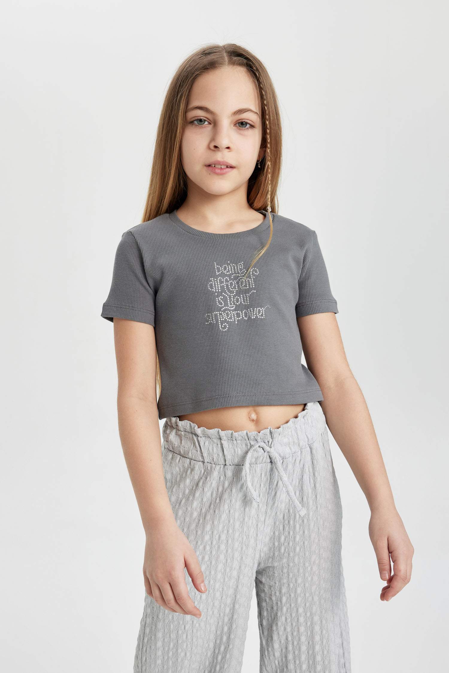 Girl Printed Short Sleeve T-Shirt Trousers 2 Piece Set