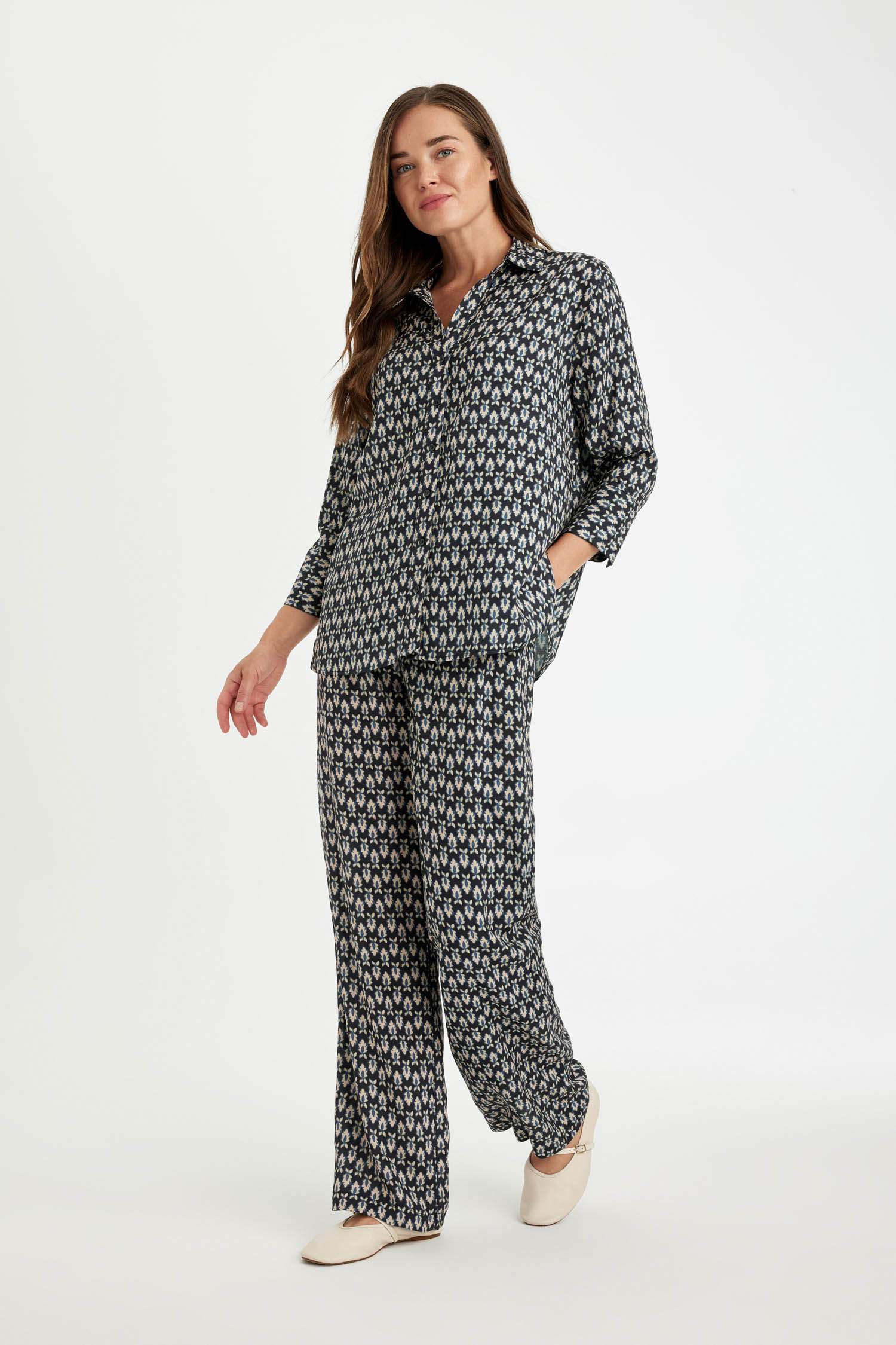 Regular Fit Patterned Long Sleeve Shirt