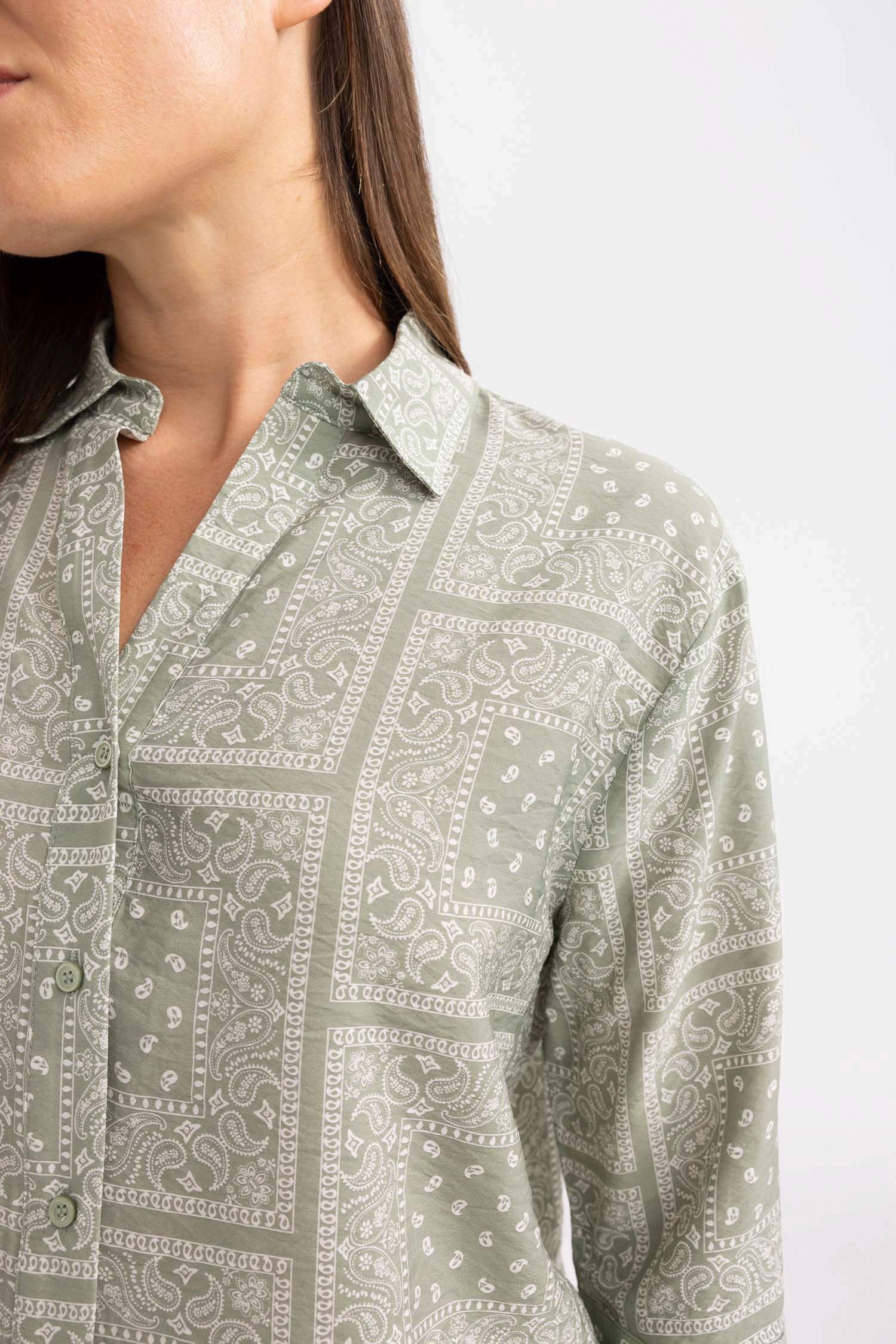 Regular Fit Desenli Yarım Kollu Gömlek