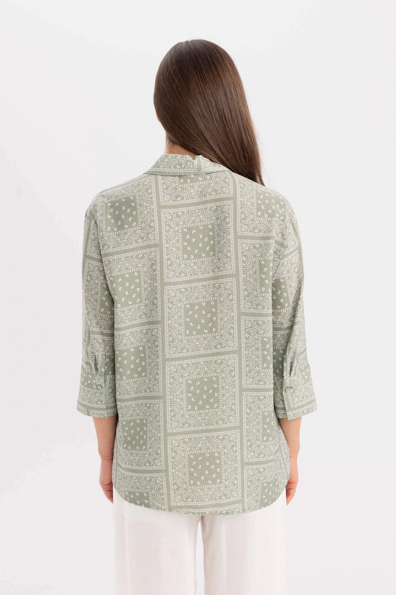 Regular Fit Desenli Yarım Kollu Gömlek