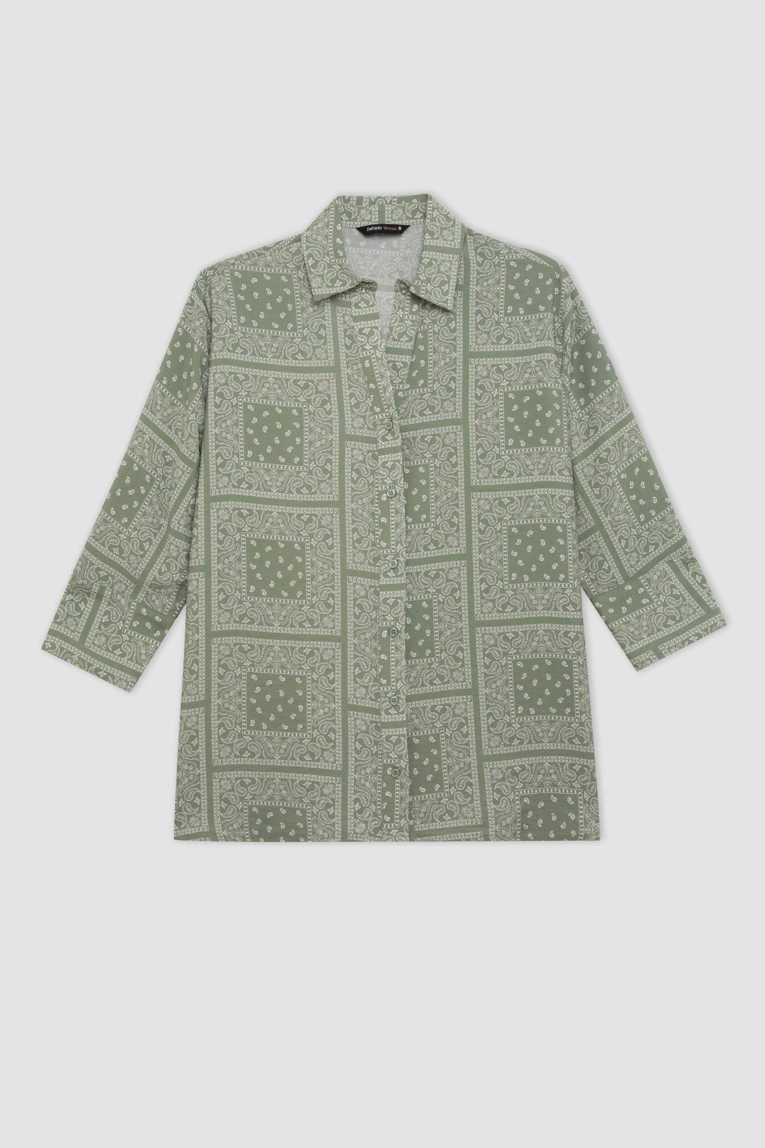 Regular Fit Desenli Yarım Kollu Gömlek