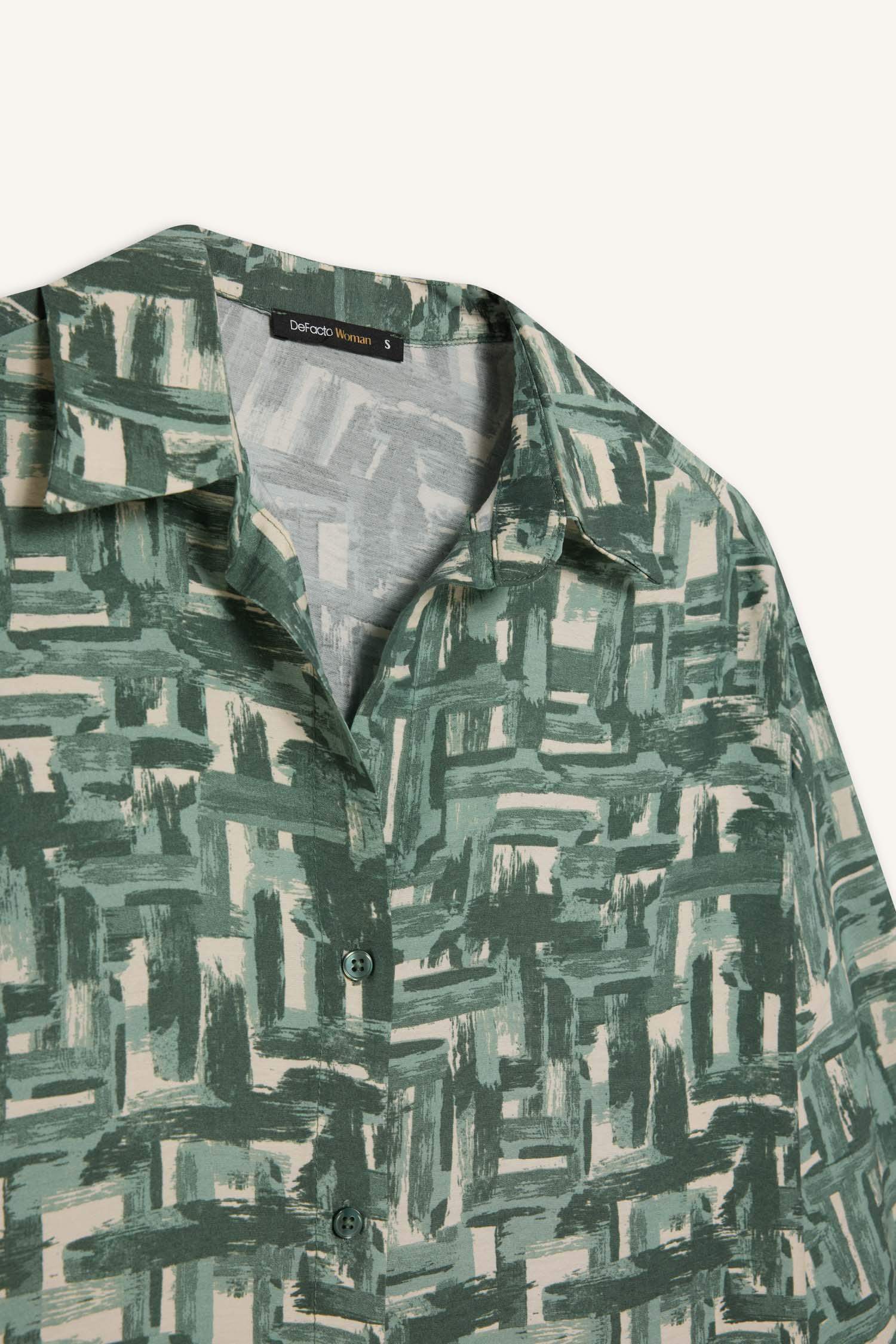 Regular Fit Desenli Uzun Kollu Gömlek