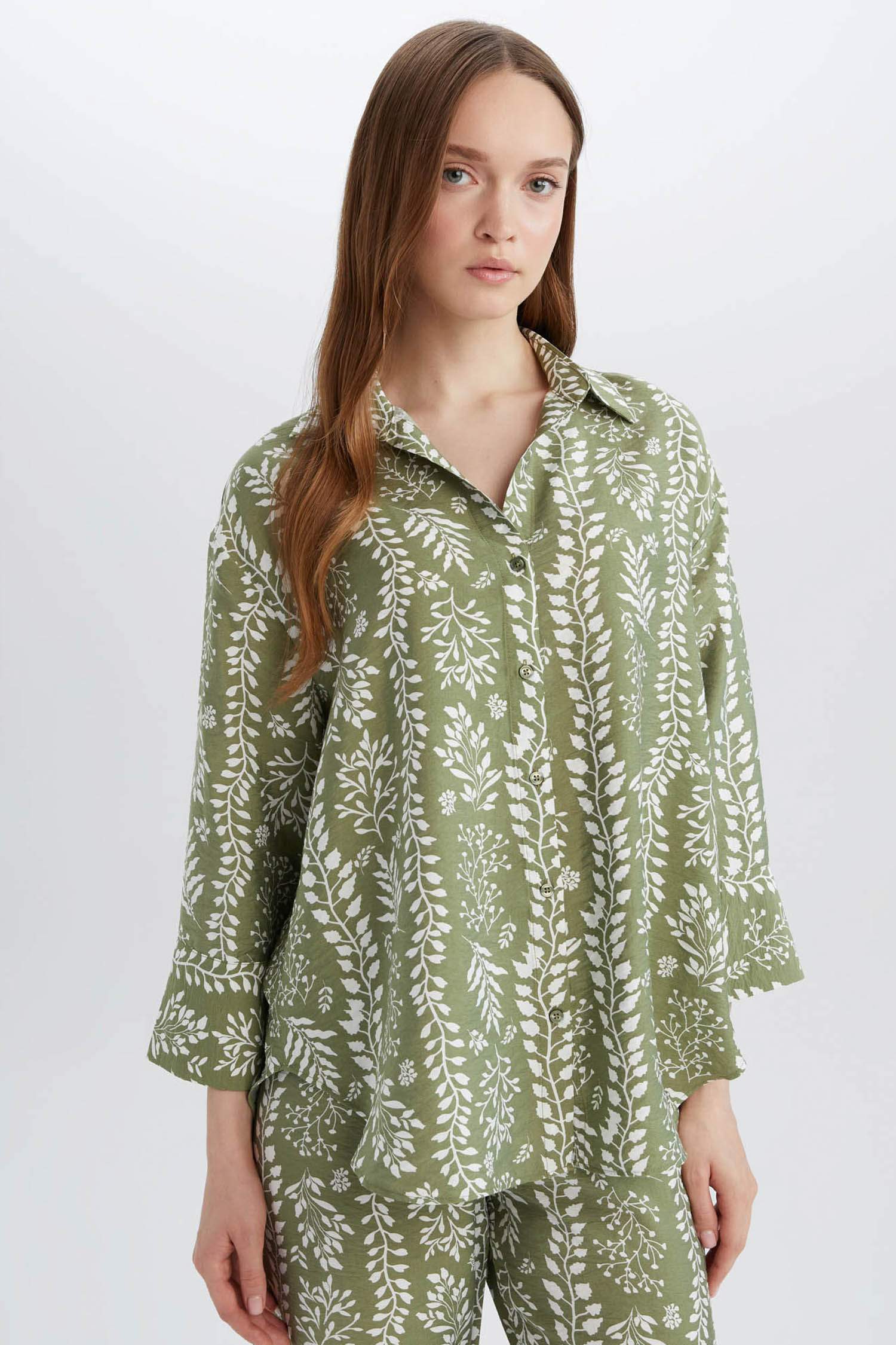 Regular Fit Desenli Uzun Kollu Gömlek