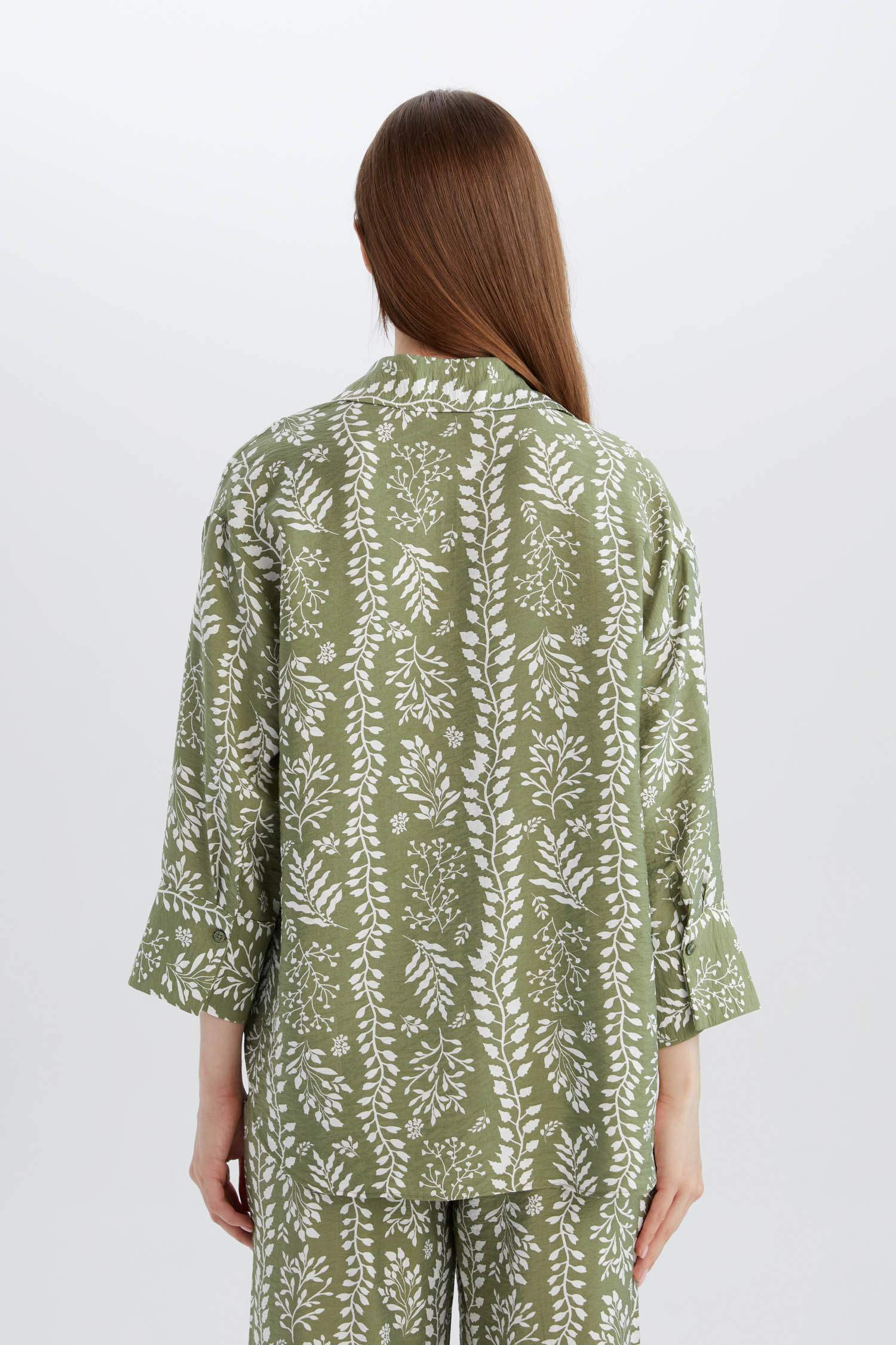 Regular Fit Desenli Uzun Kollu Gömlek