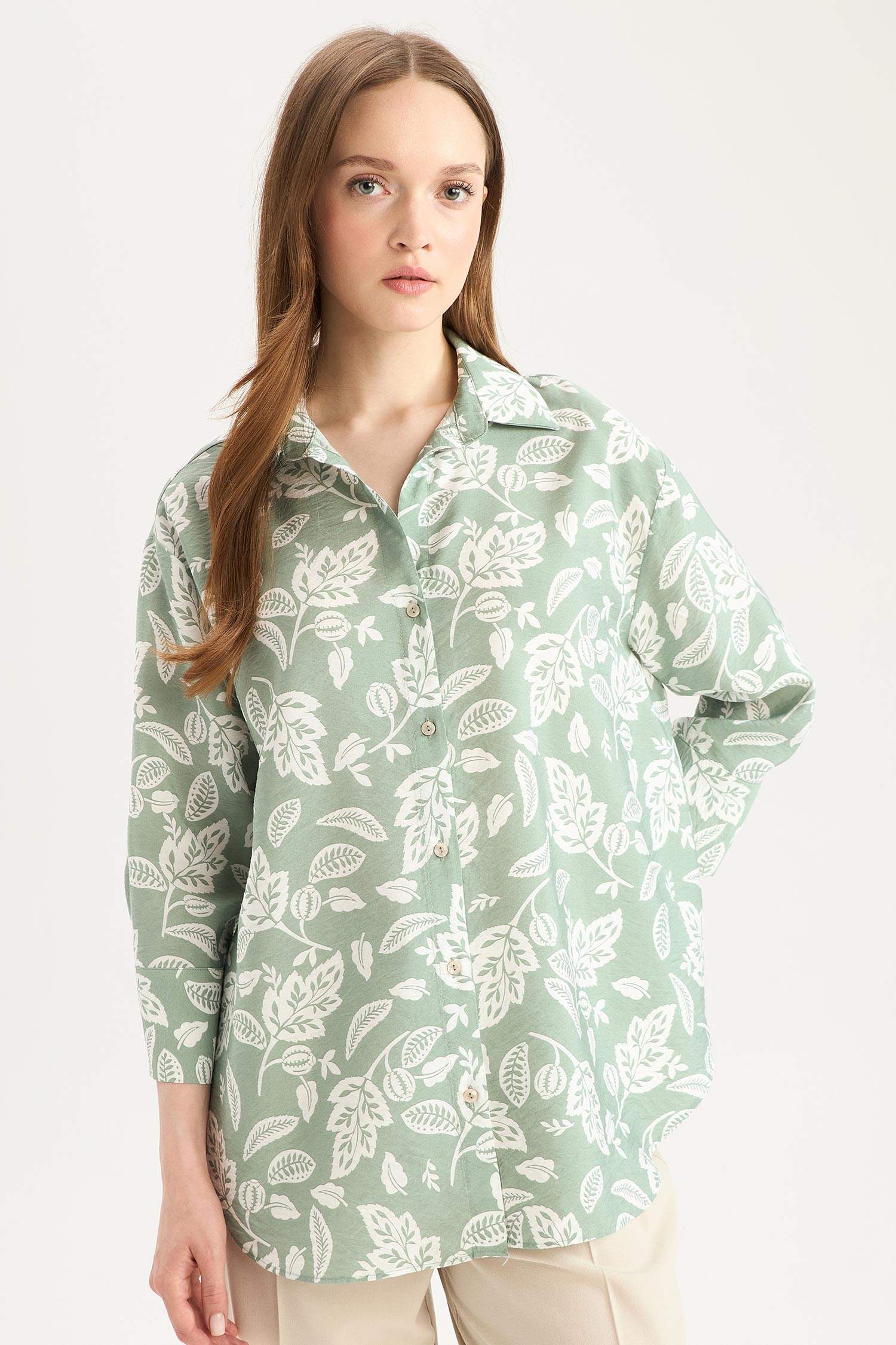 Regular Fit Desenli Uzun Kollu Gömlek