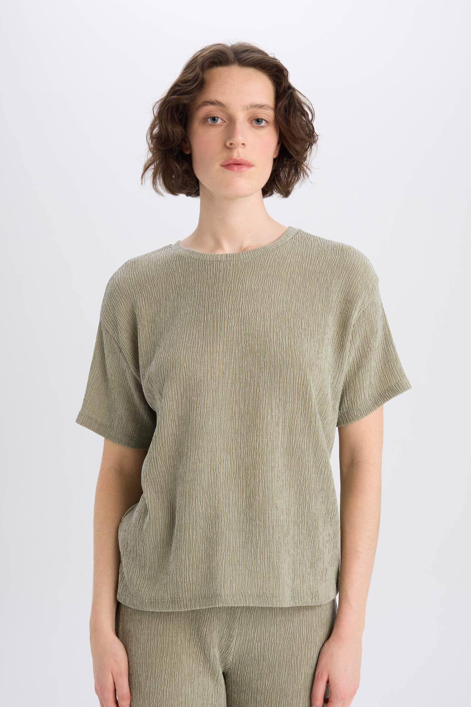 дөңгелек жаға кресс матасы Қысқа жеңді футболка