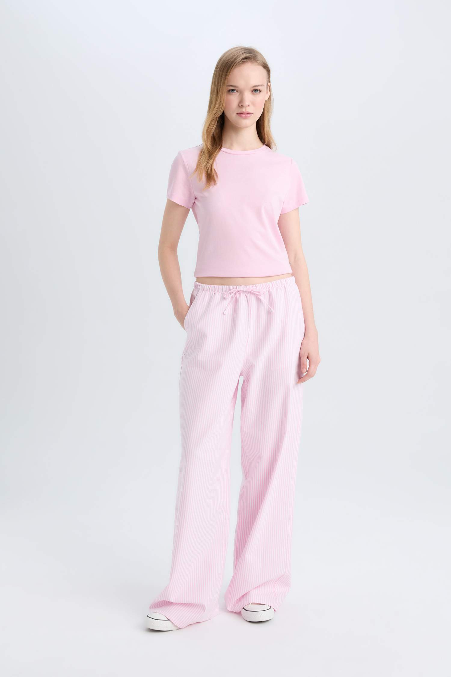 Coool Regular Fit Bisiklet Yaka Basic Düz Kısa Kollu Pembe Tişört