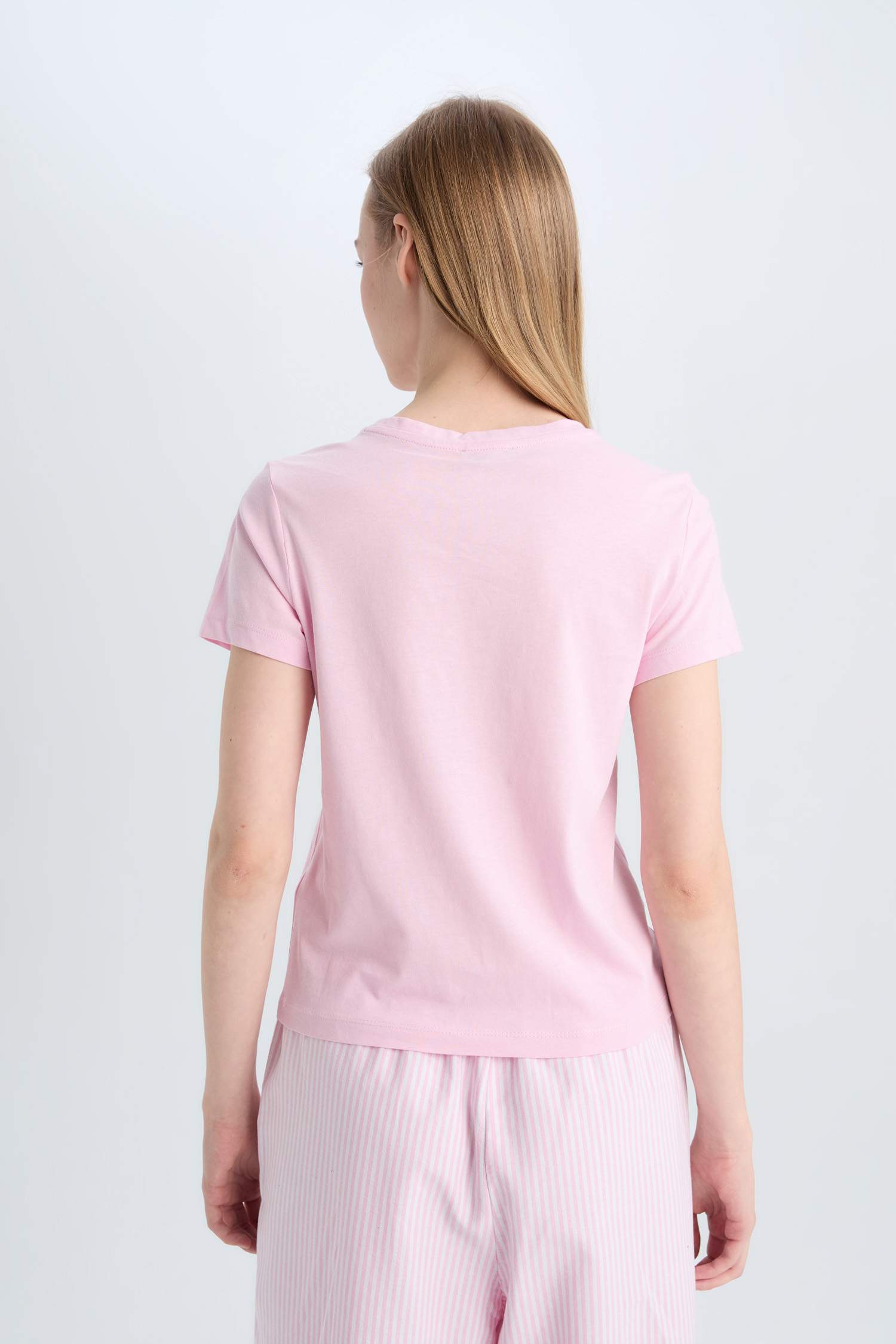 Coool Regular Fit Bisiklet Yaka Basic Düz Kısa Kollu Pembe Tişört