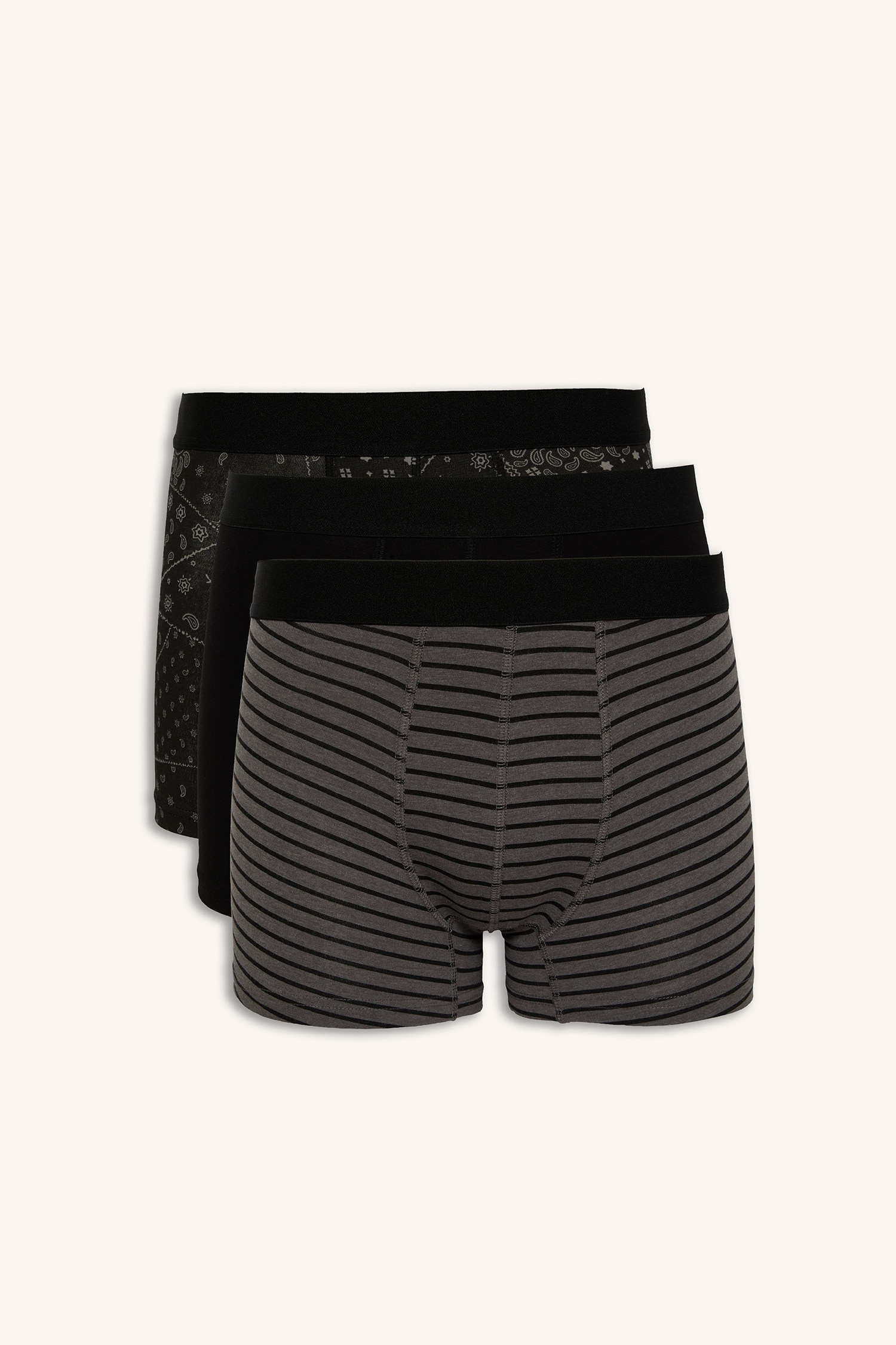 DeFacto Regular Fit Desenli 3'lü Boxer