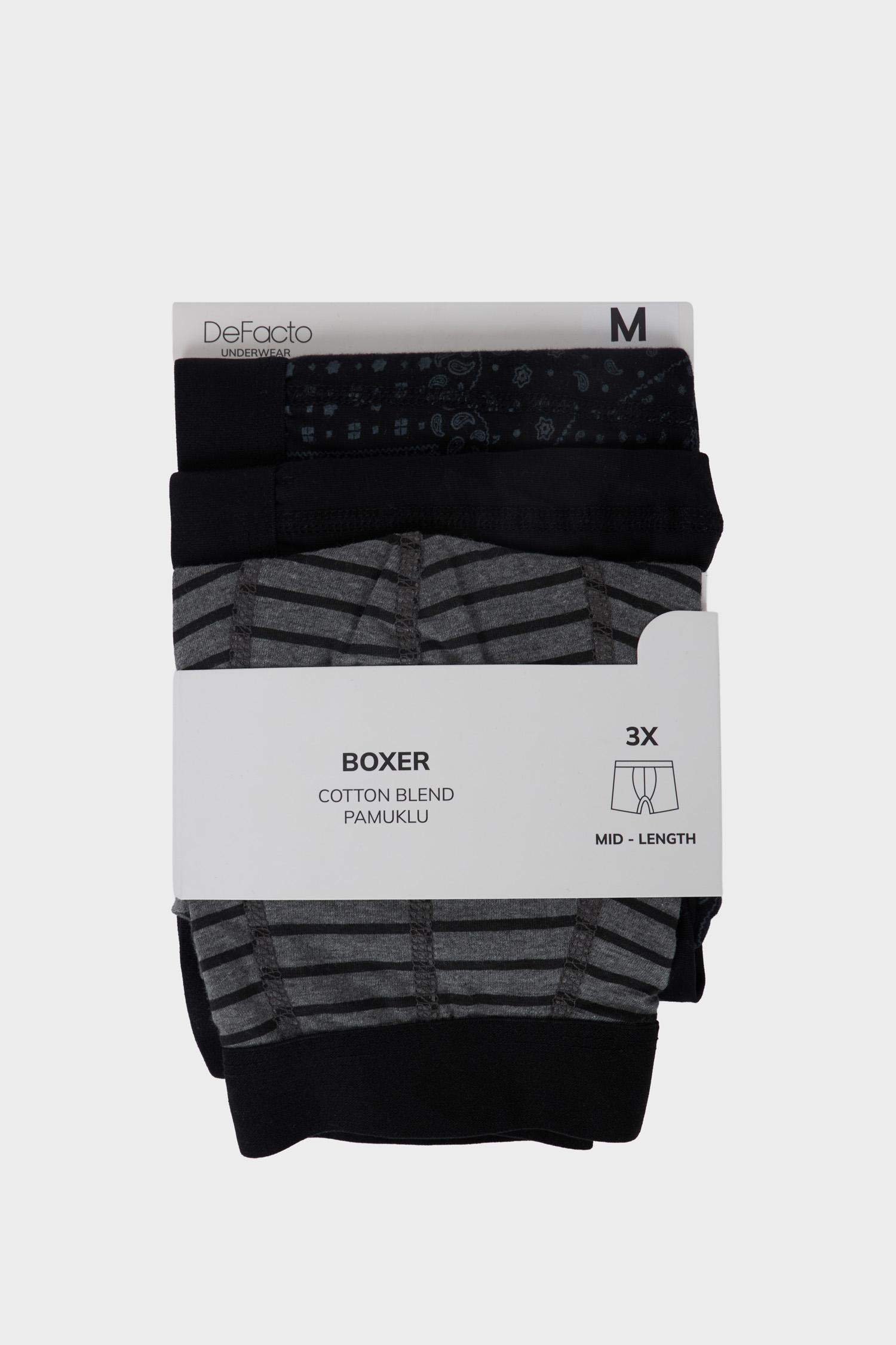 Regular Fıt Şal Desenli 3'lü Boxer