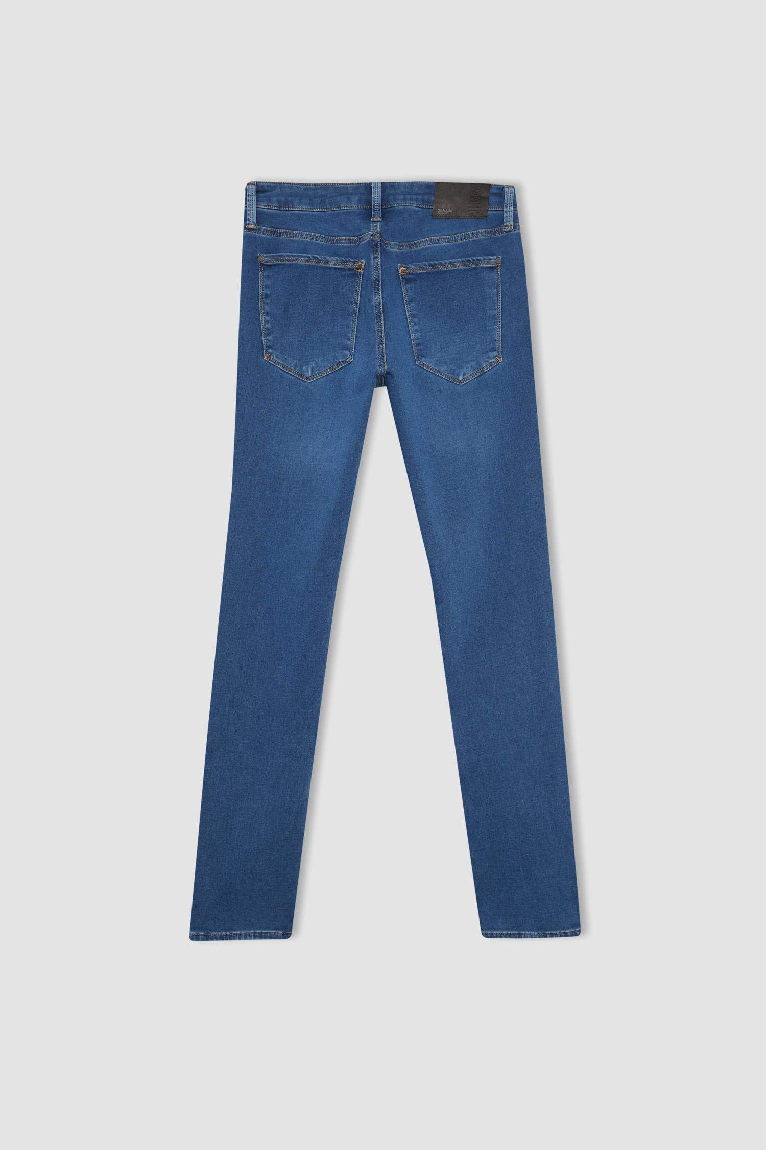 سروال جينز بيدرو سليم فيت برجل ضيق وخصر عادي