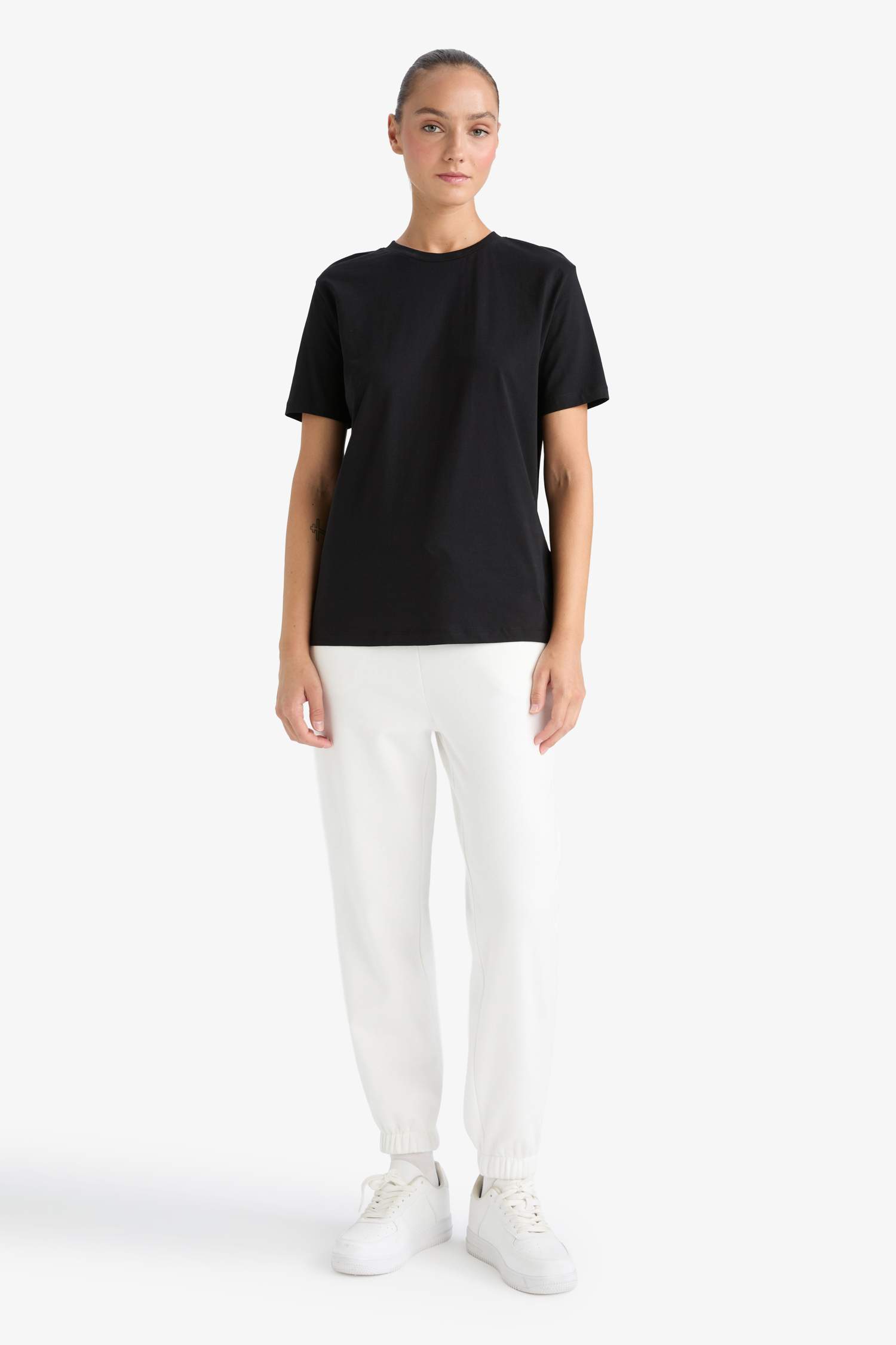 Regular Fit Crew Neck Basic Cotton T-Shirt