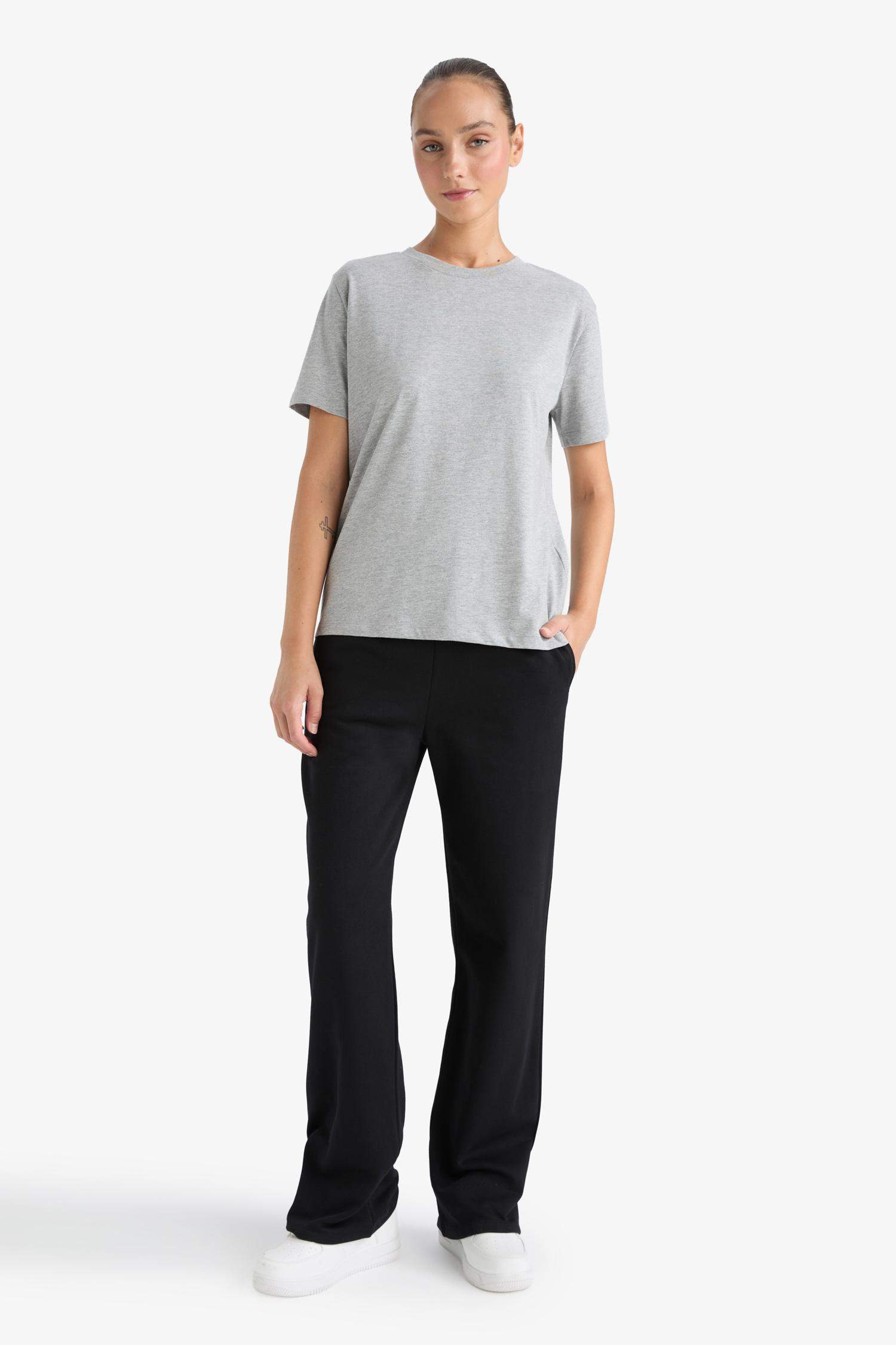 Regular Fit Crew Neck Basic Cotton T-Shirt